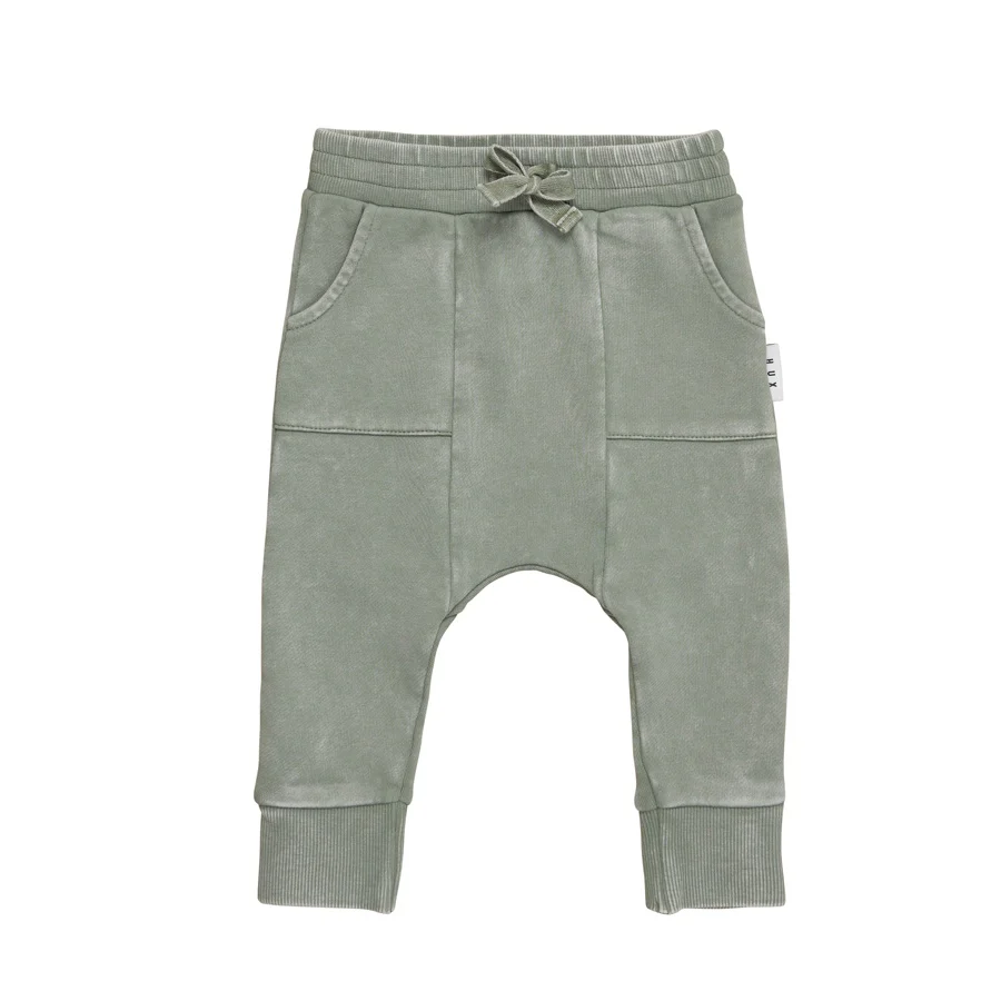 Huxbaby Pocket Drop Crotch Pant - Vintage Fern
