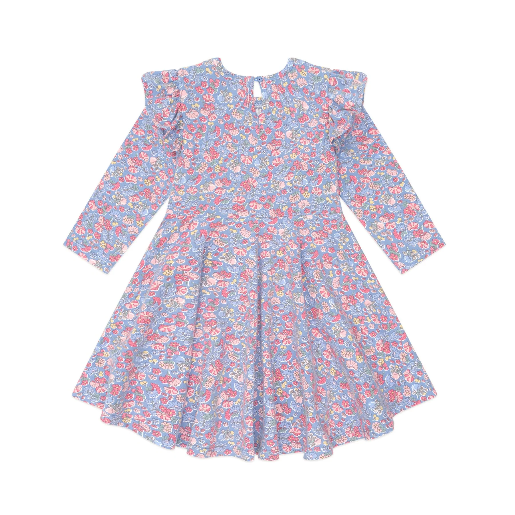 Vintage Floral Shirred Long Sleeve Dress - Image 7