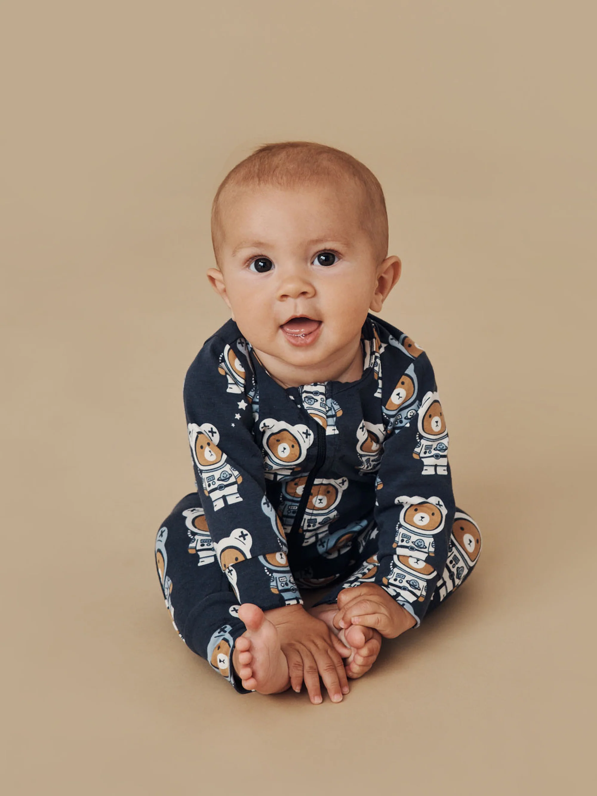 Huxbaby Zip Romper - Astro Bear Print - Image 2