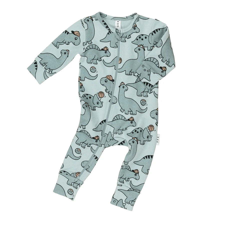 Huxbaby Zip Romper - B-Ball Dino Print - Image 4