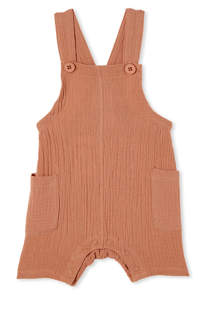 Milky Baby Crinkle Cotton Overall - Chestnut - Image 3