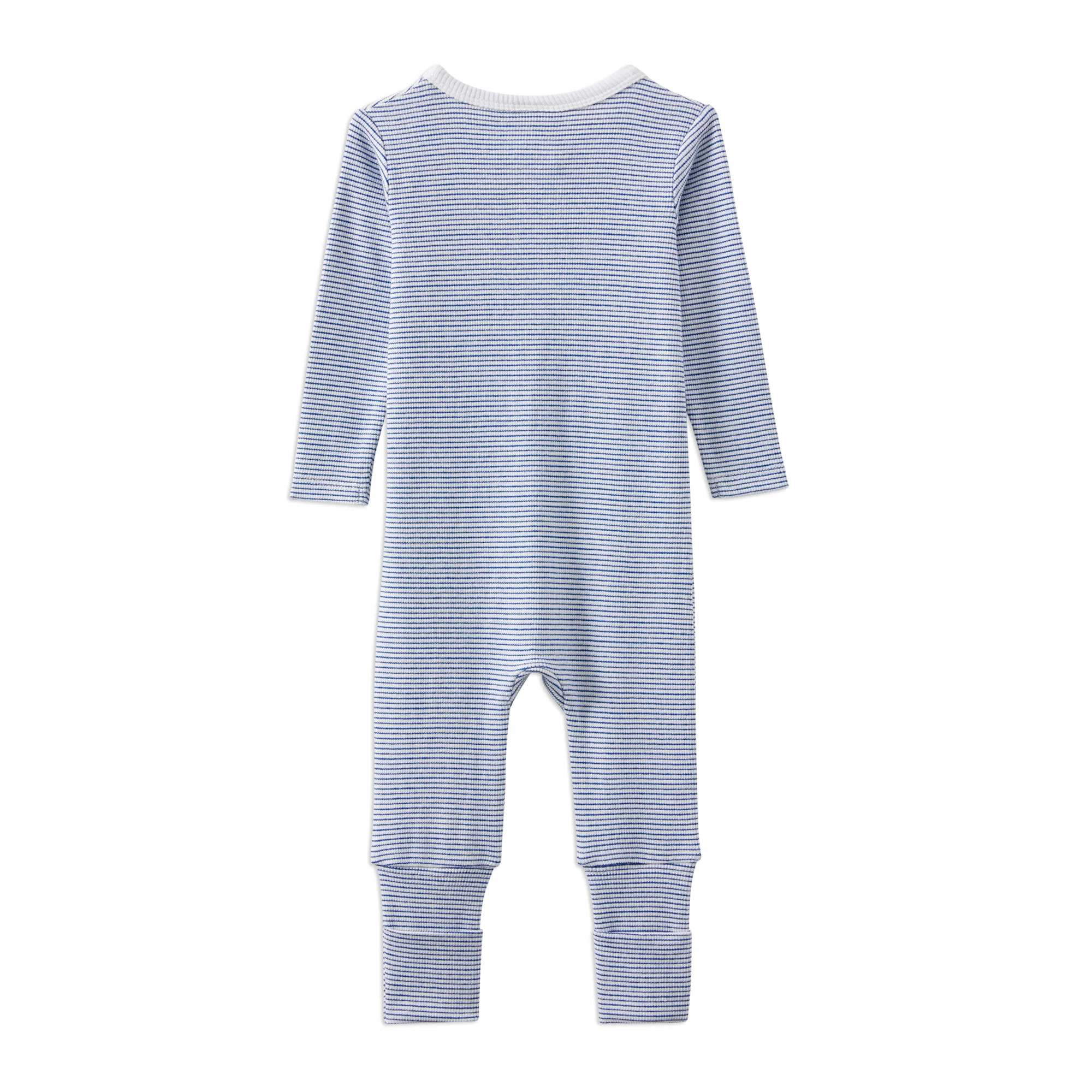Milky Blue Stripe Zip Romper - Image 2