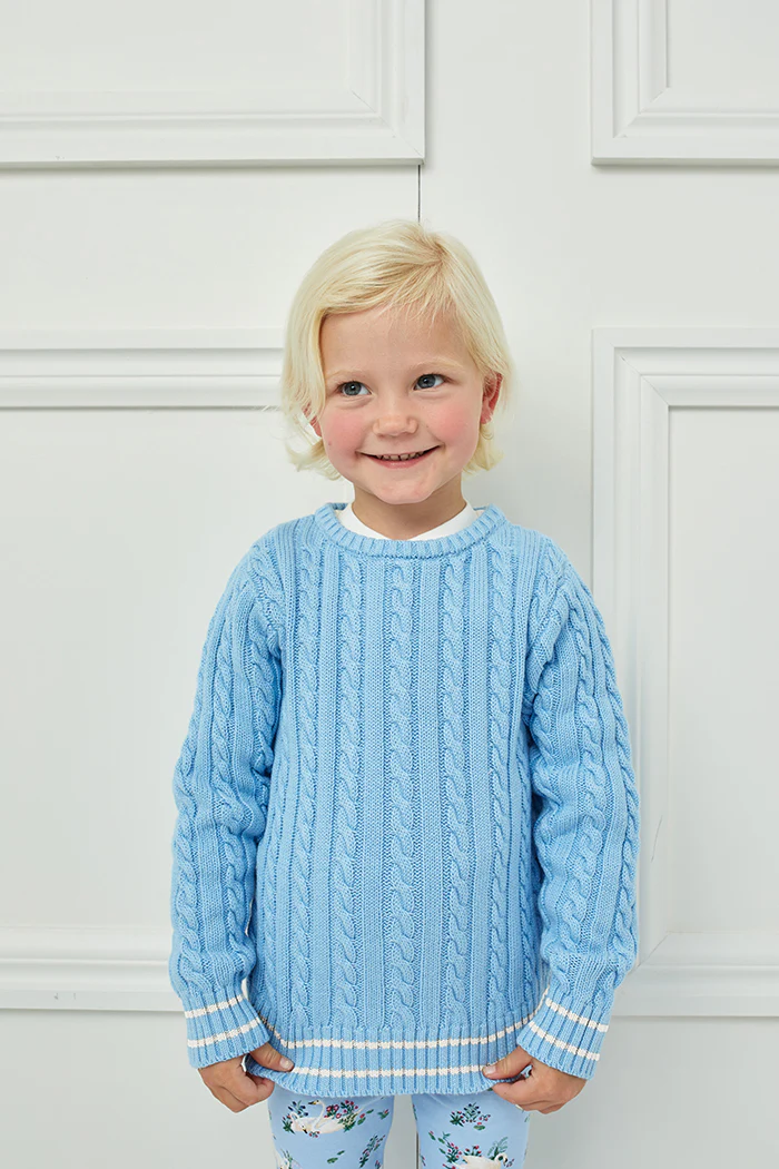 Milky Cable Knit Jumper - Cornflower - Image 2