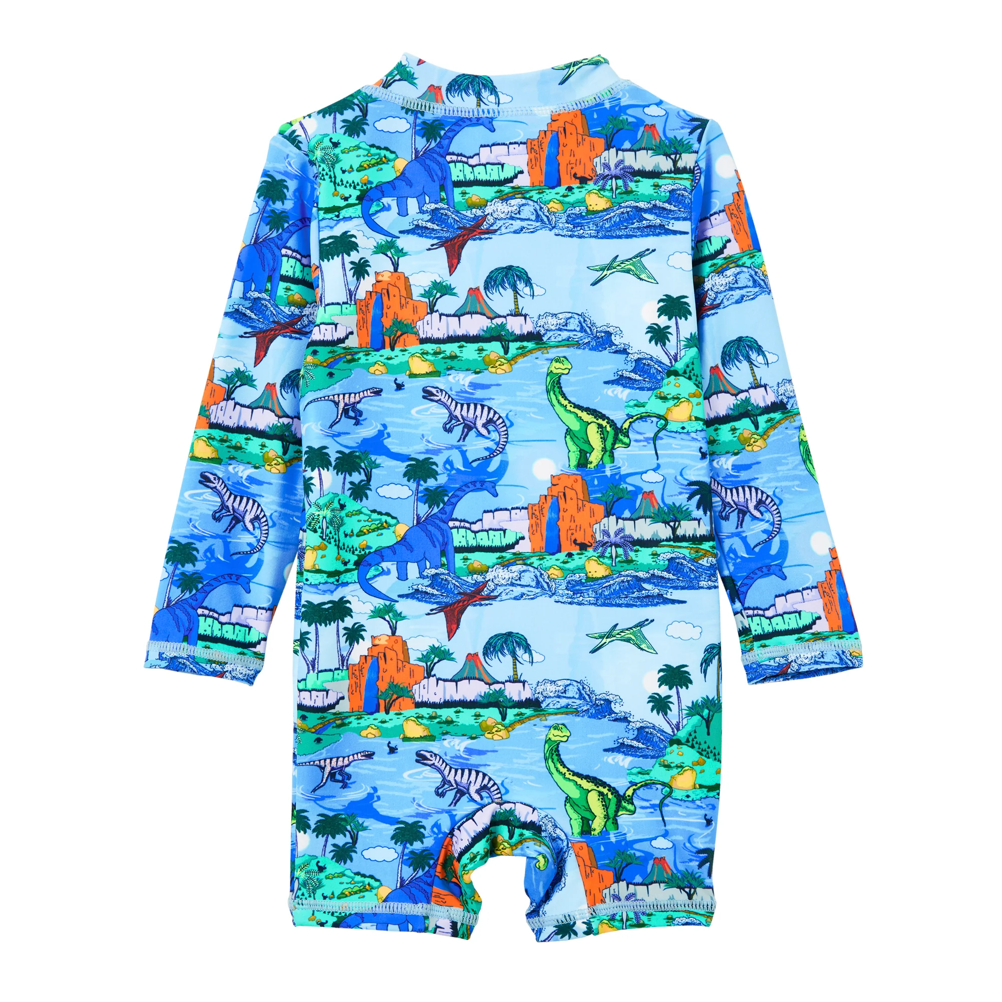 Milky Dinosaur Long Sleeve Swimsuit - Sky Blue - Image 3