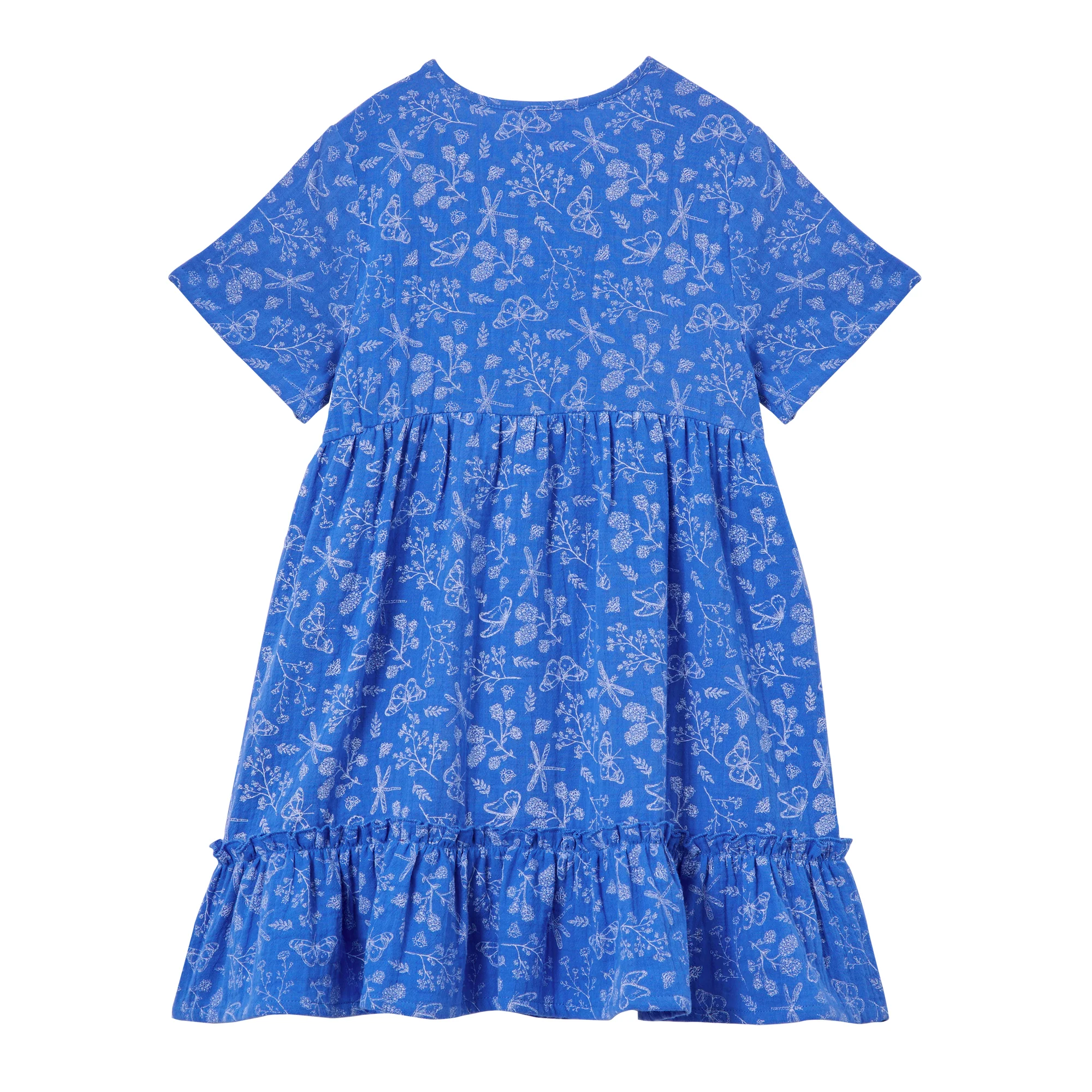 Milky Dragonfly Crinkle Cotton Dress - Palace Blue - Image 2