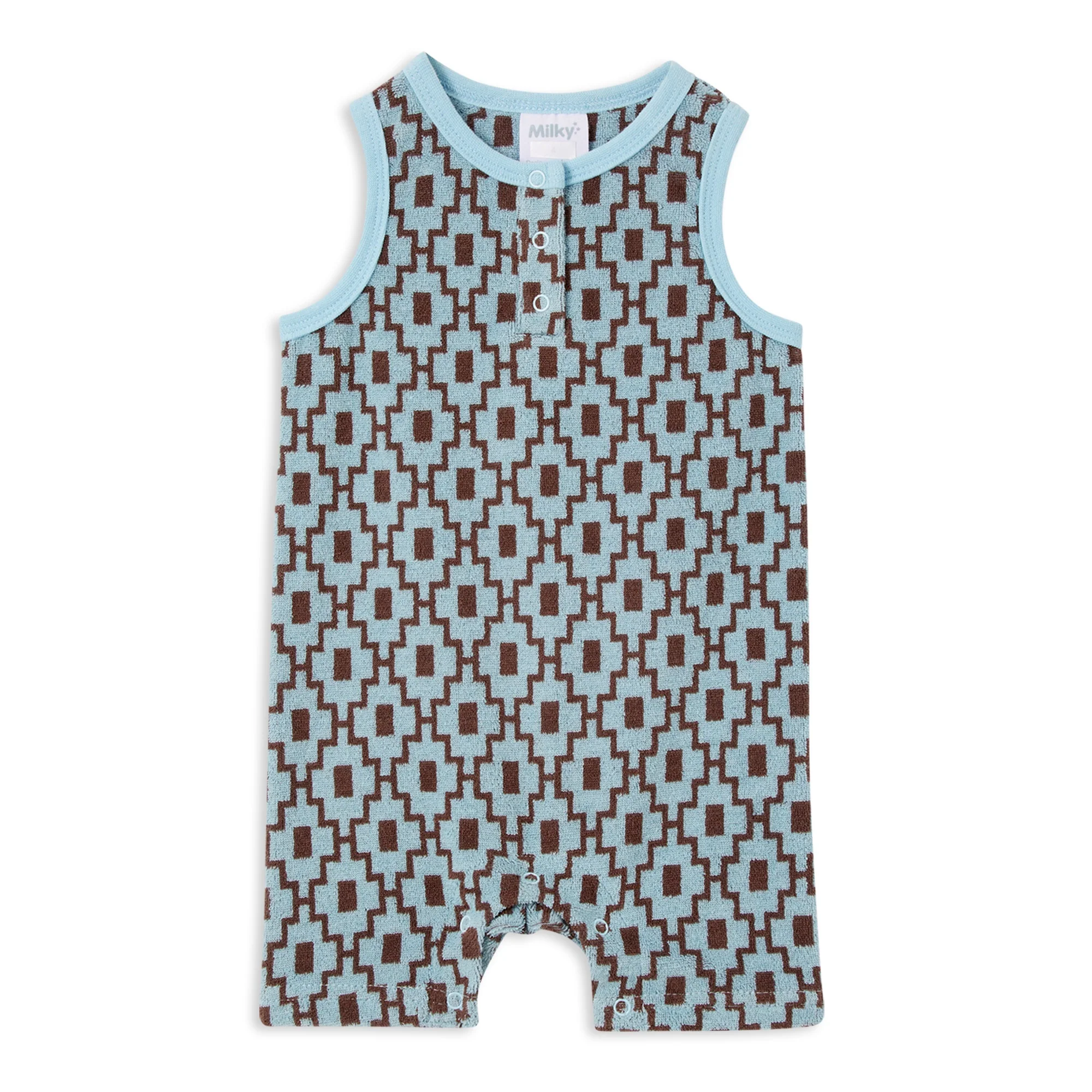 Milky Geo Terry Towelling Romper