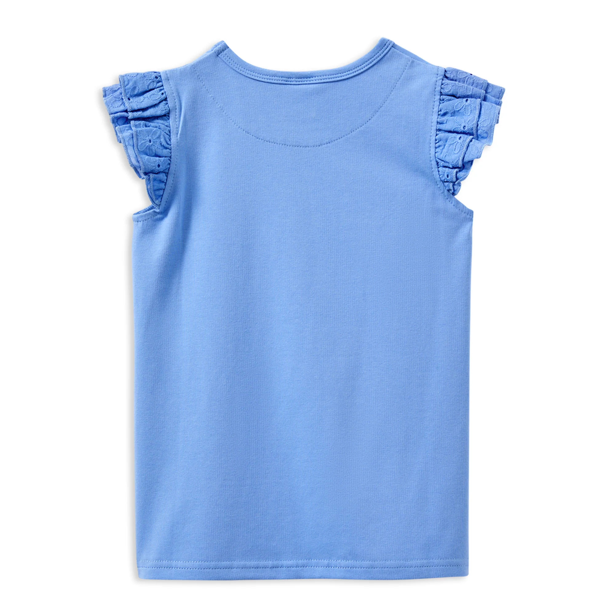 Blue Broderie Frill Tee - Image 2