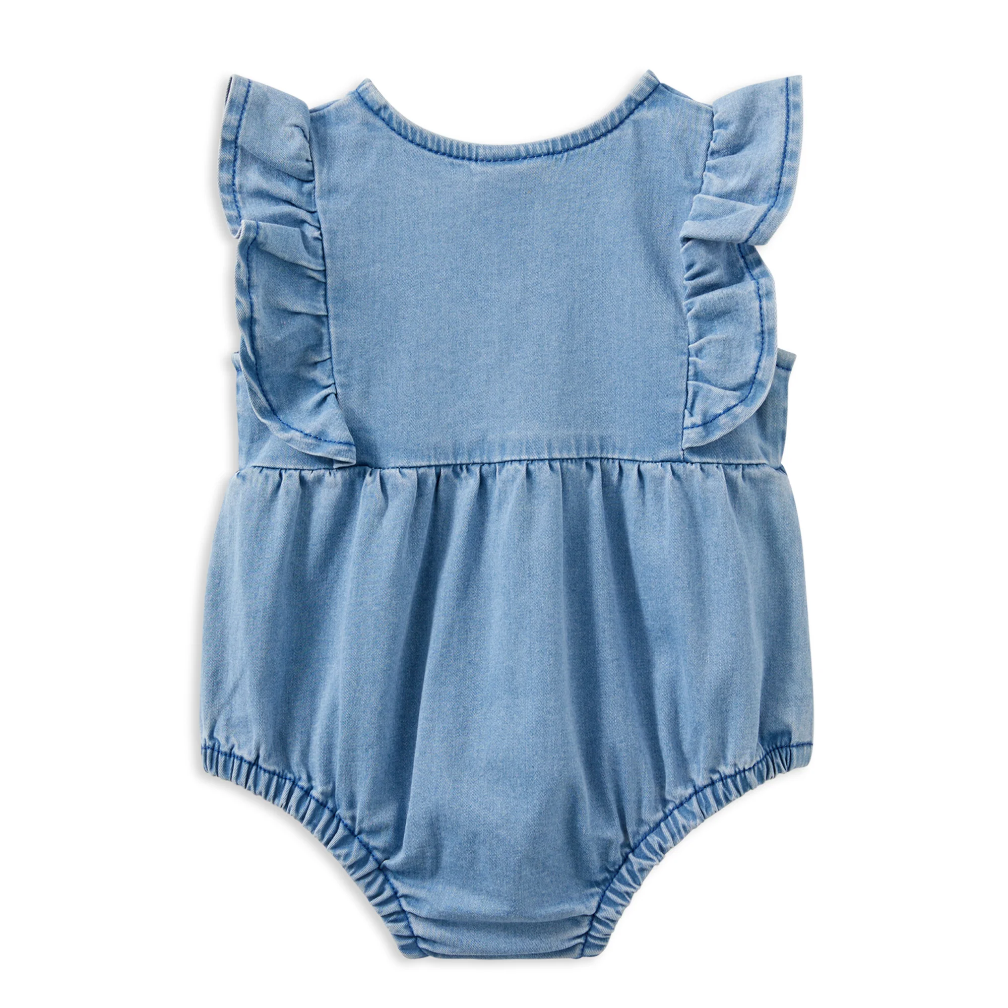 Denim Frill Playsuit - Image 2