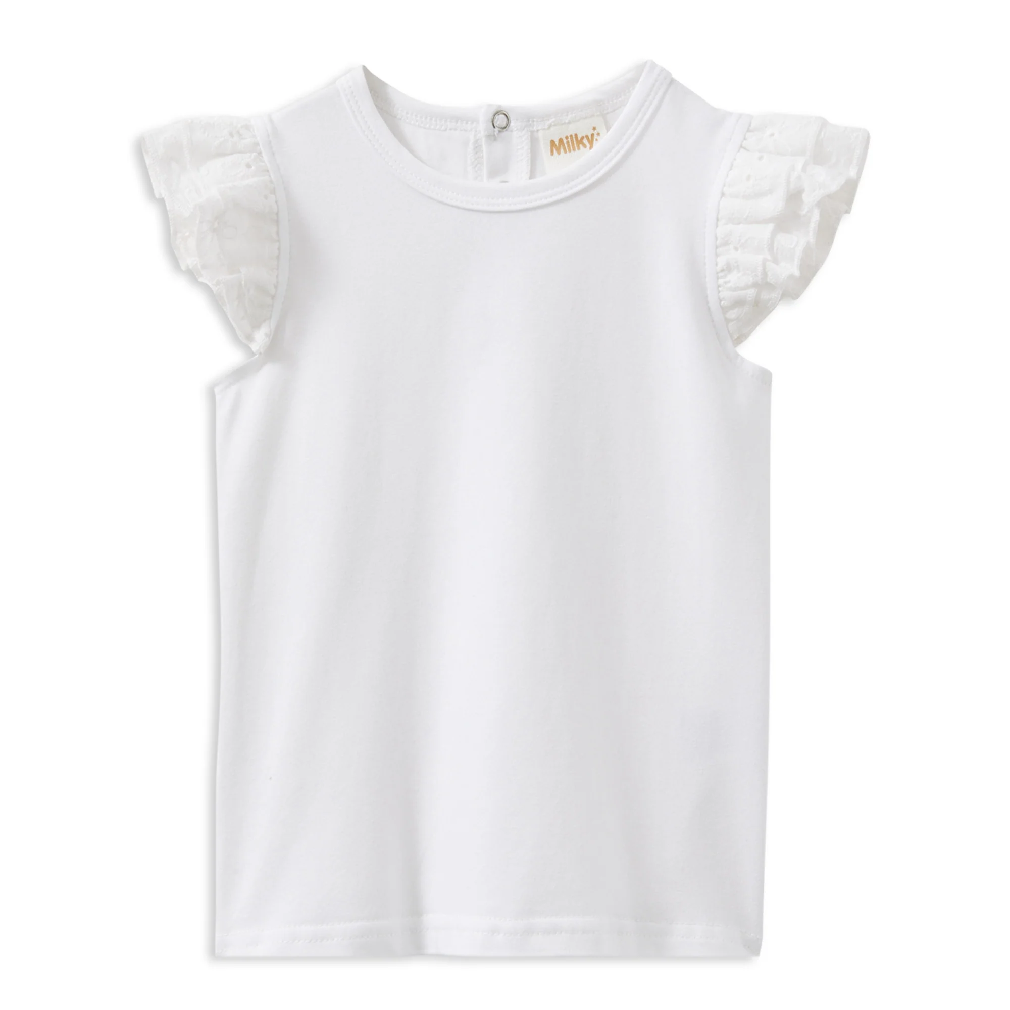 White Broderie Frill Tee