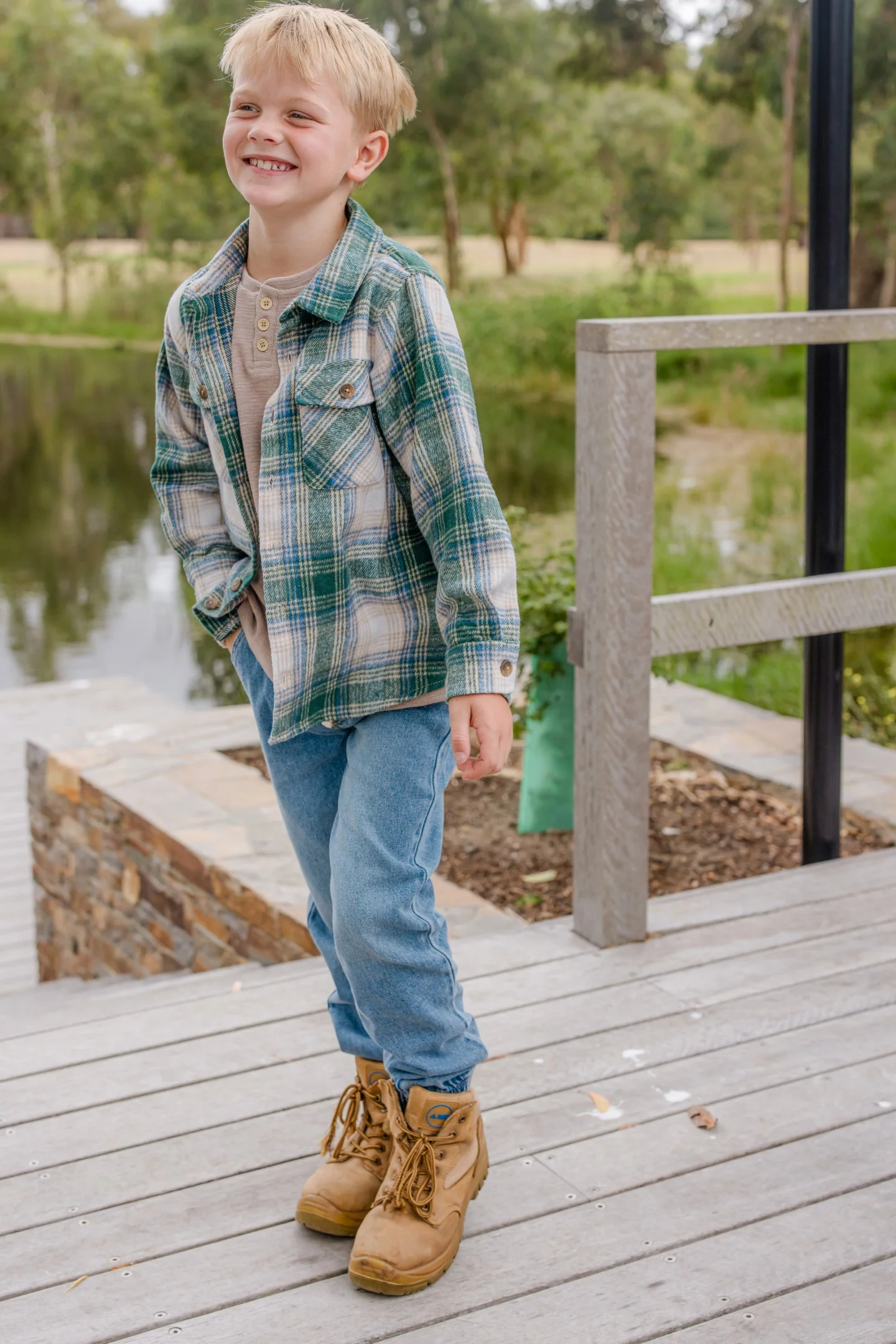 Milky Green Check Overshirt - Image 2