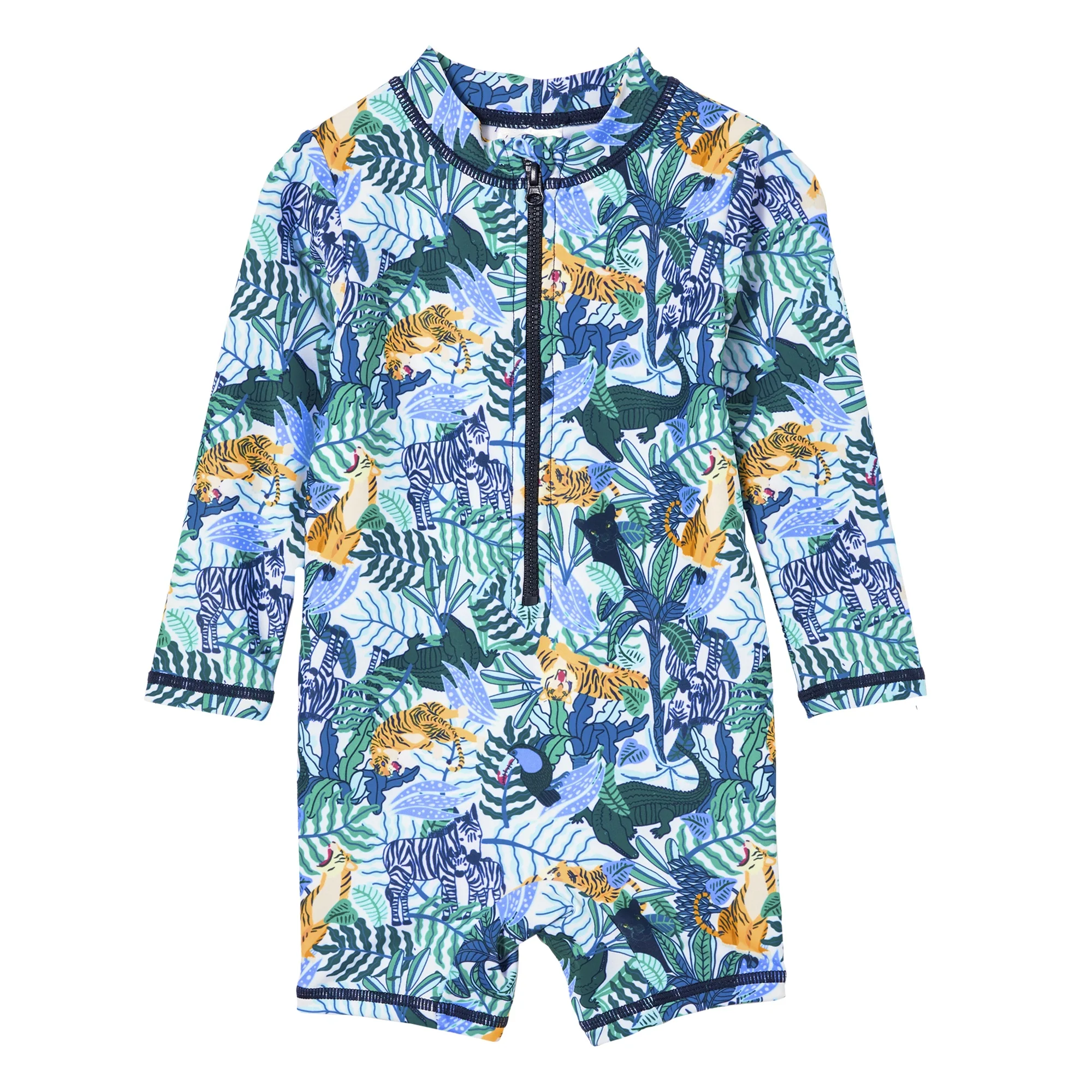 Milky In The Wild Long Sleeve Swimsuit - Multi/Midnight Blue