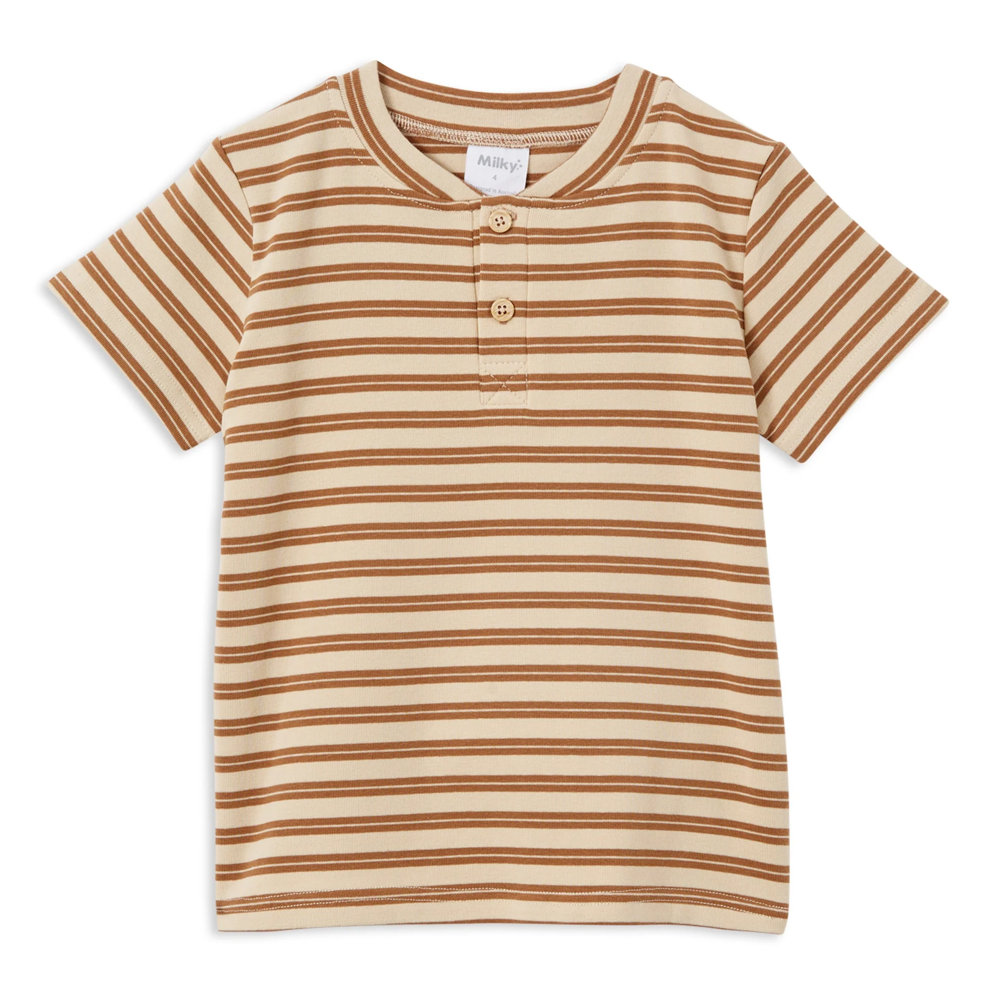 Milky Natural Stripe Henley