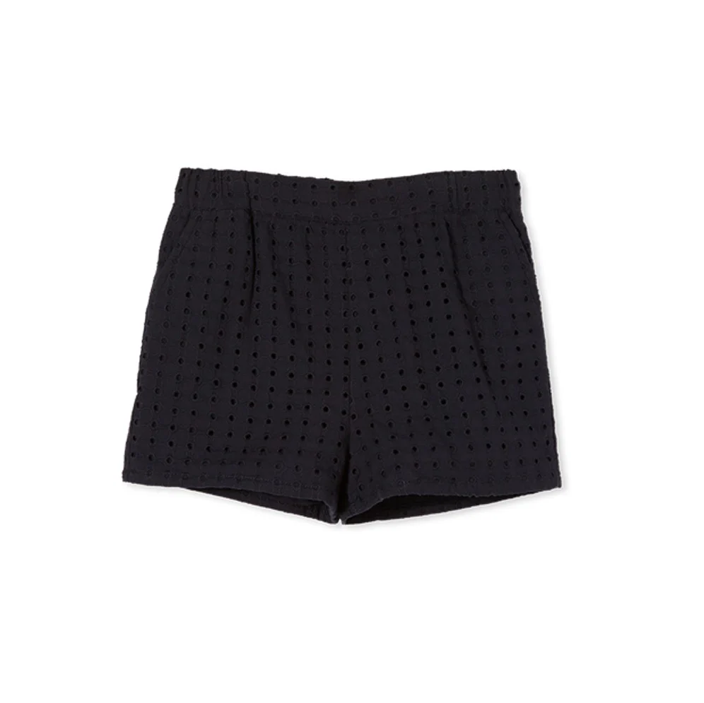 Milky Navy Broderie Short - Navy