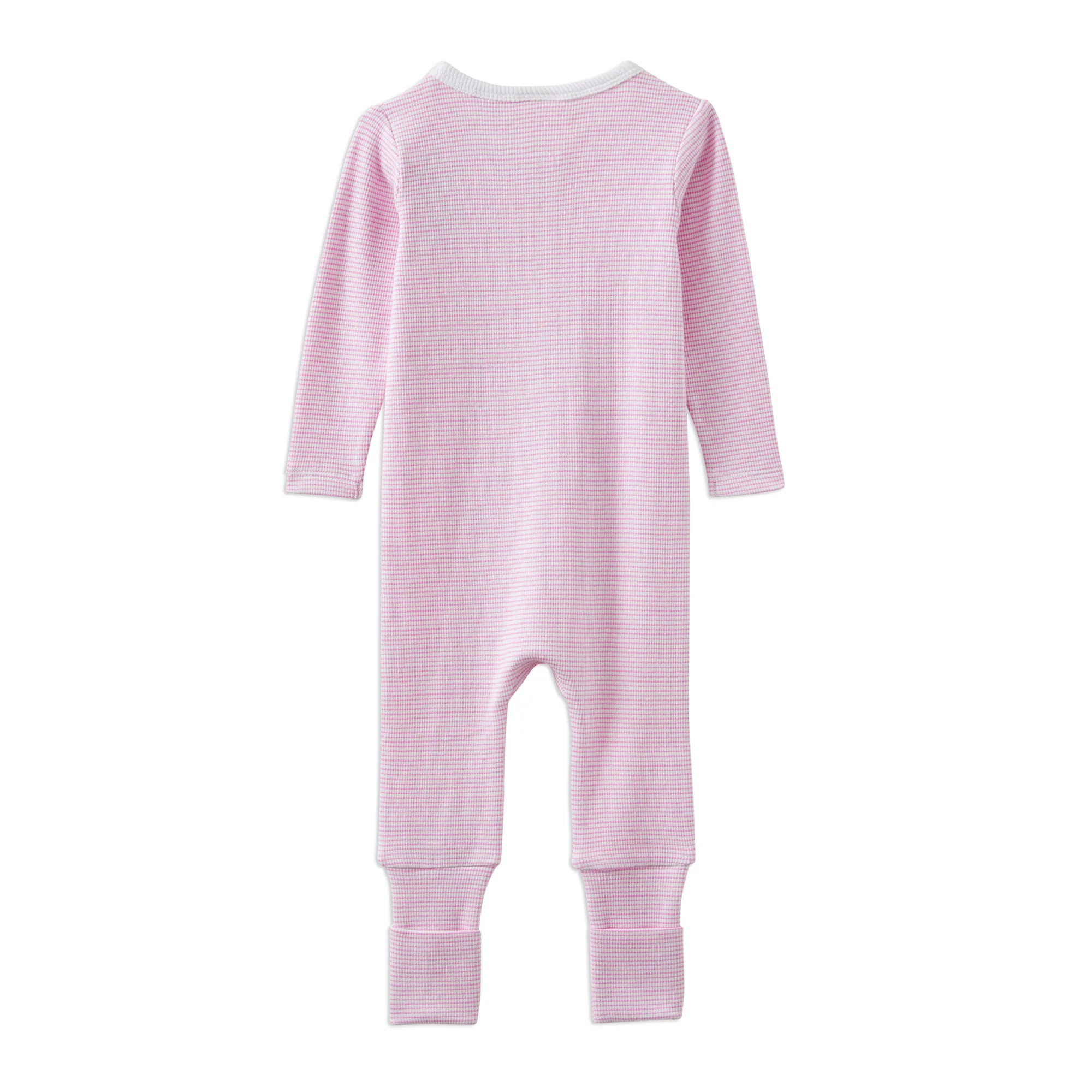 Milky Pink Stripe Zip Romper - Image 2