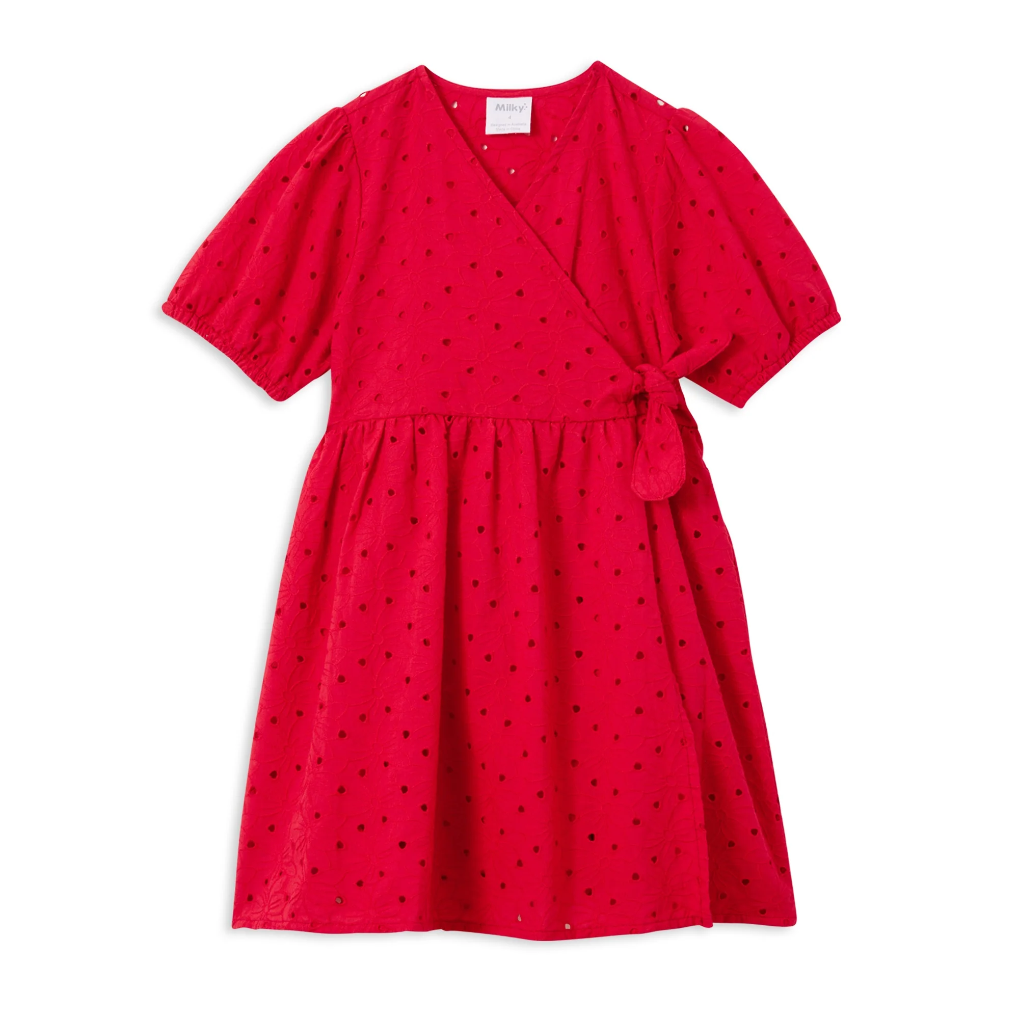 Milky Red Broderie Dress