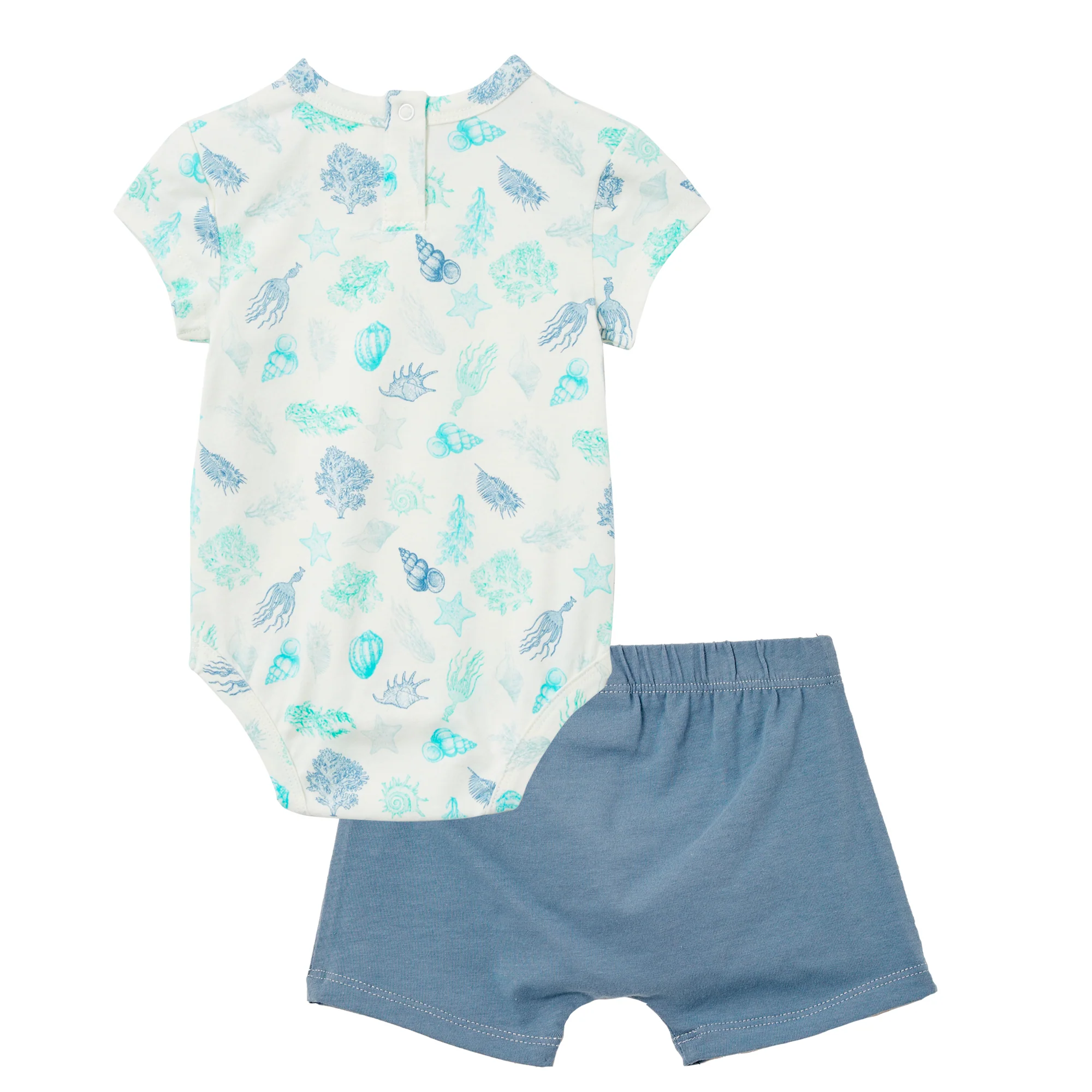 Milky Seashells Baby Set - Off White / Cool Green - Image 2