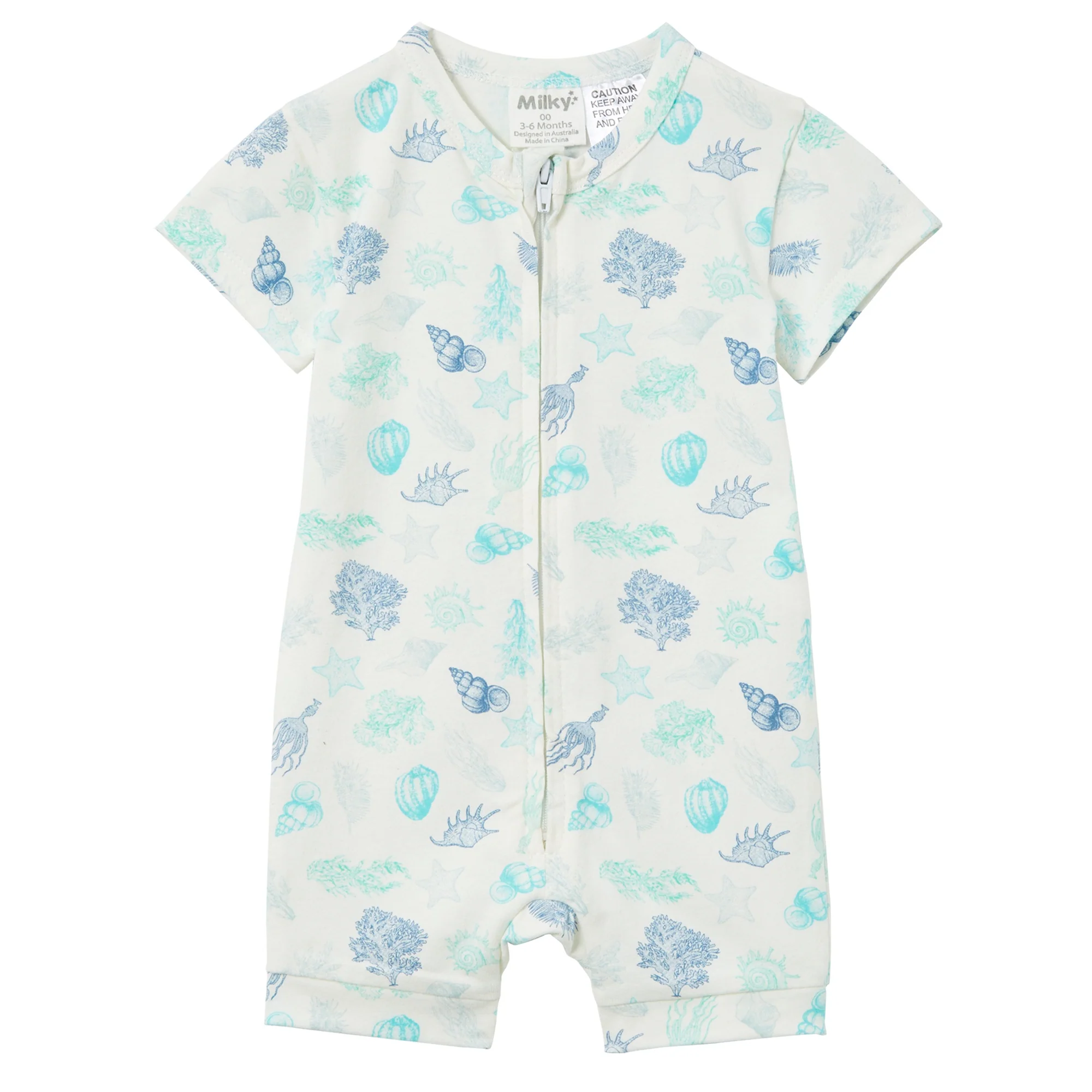 Milky Seashells Zip Romper - Off White