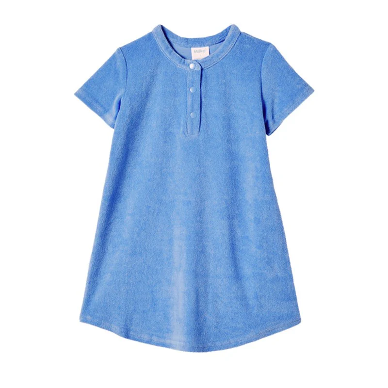 Milky Terry Towelling Dress - Little Boy Blue