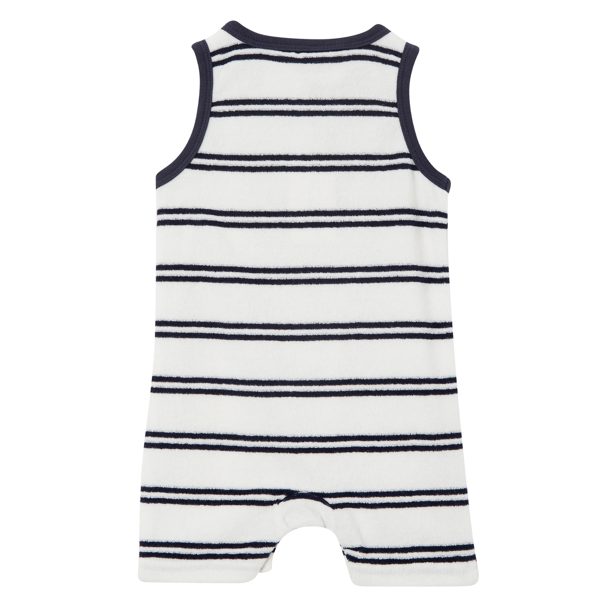 Milky Terry Towelling Henley Romper - Off White - Image 2