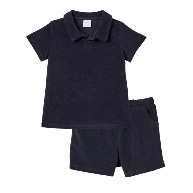 Milky Terry Towelling Set - Navy