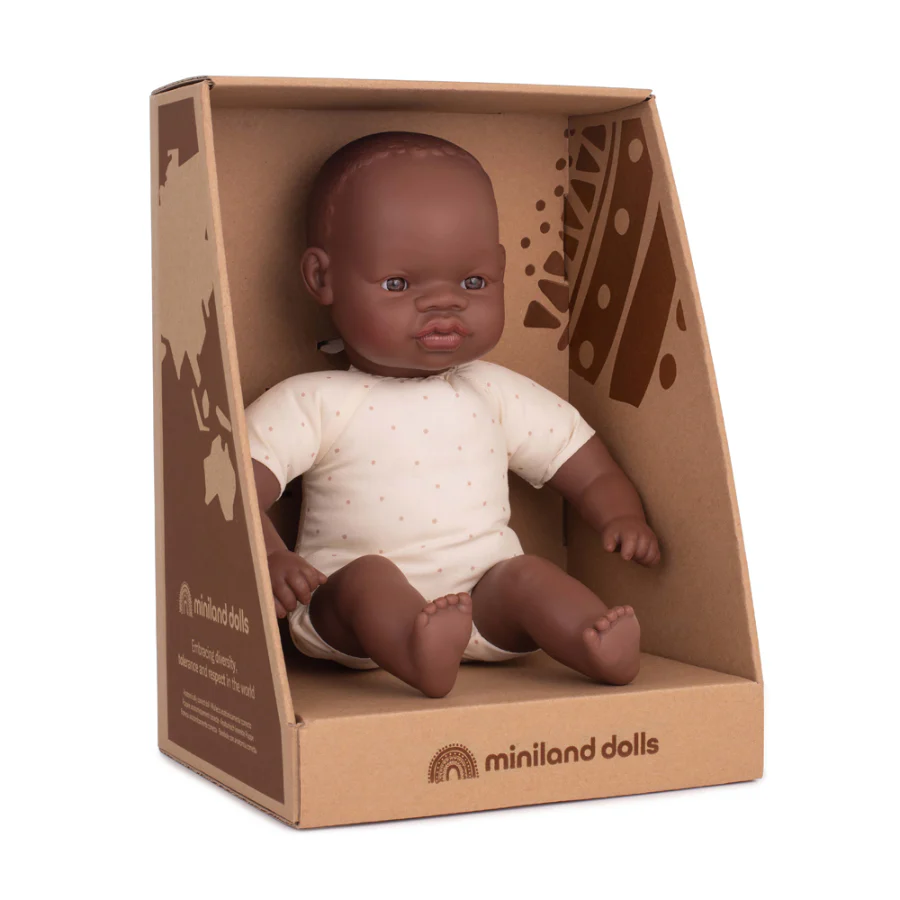 Miniland African Soft Body Doll, 32 cm