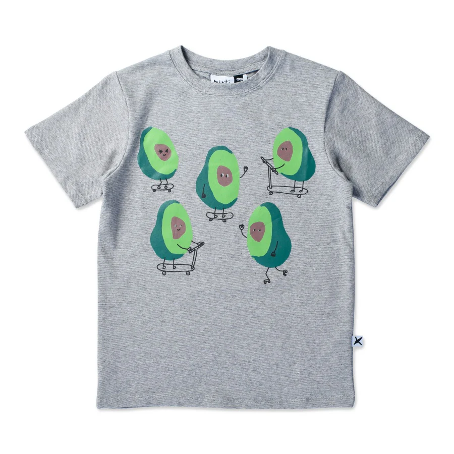 Minti Active Avocados Tee - Grey Motley