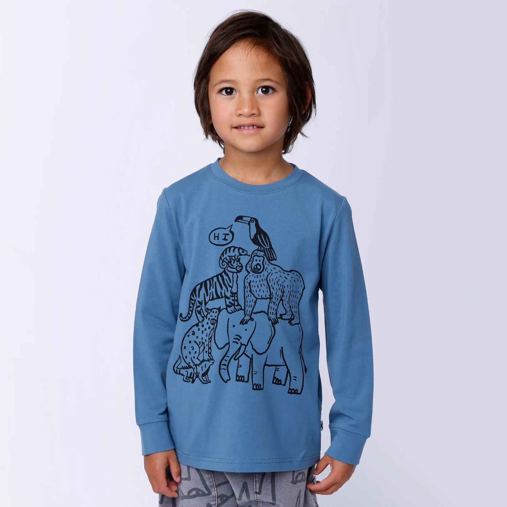 Animal Pile Up Tee - Steel - Image 3