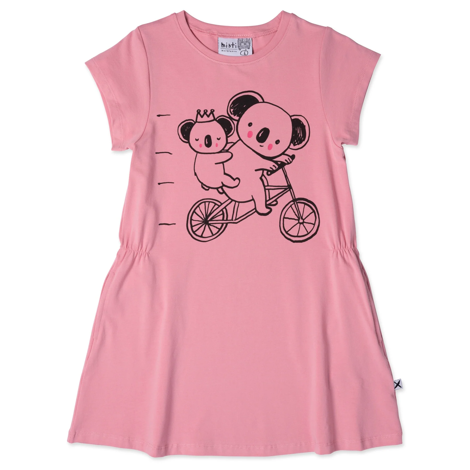 Minti Biking Koalas Dress - Fuchsia