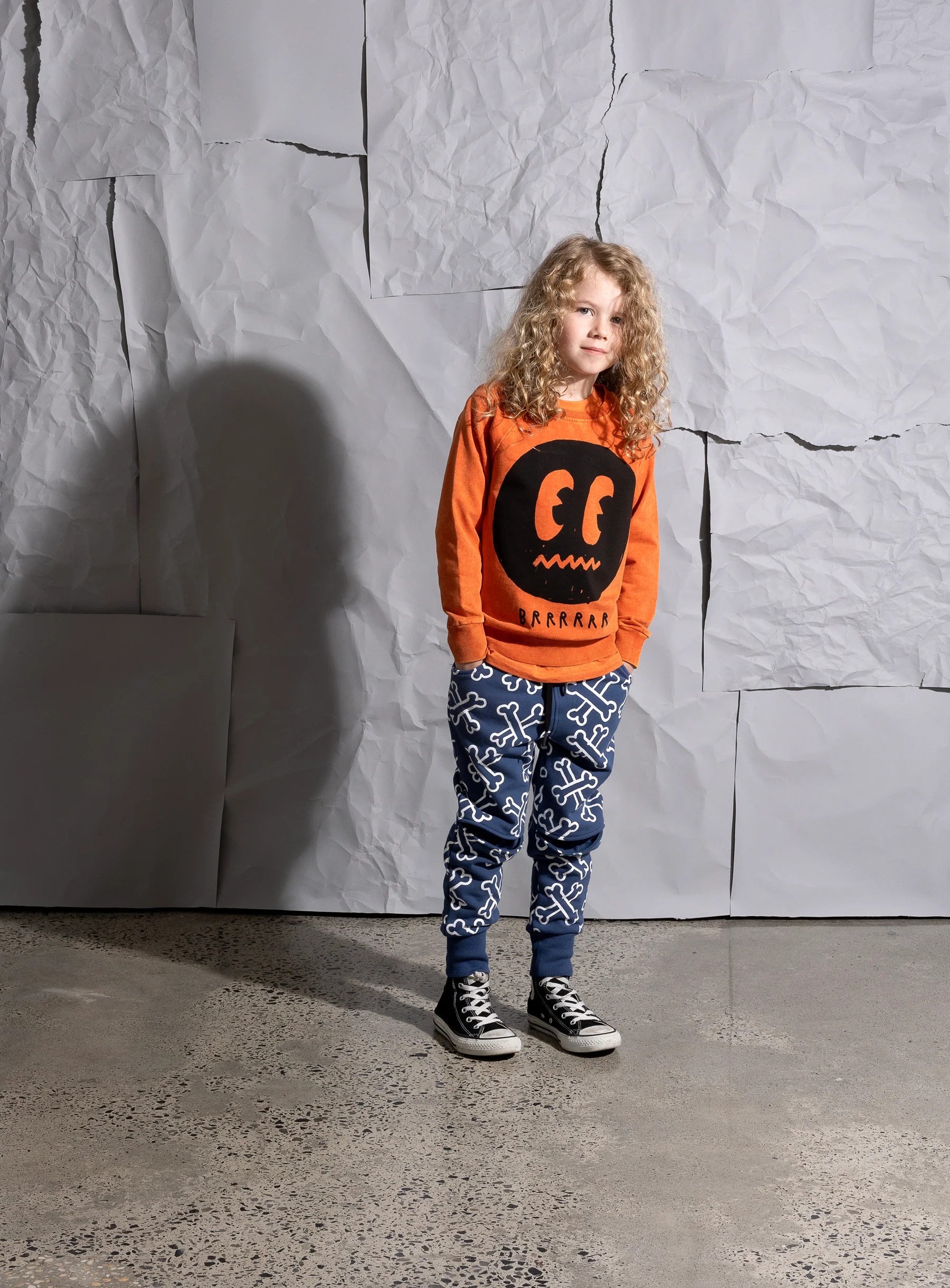 Minti Bones Furry Trackies - Navy - Image 2