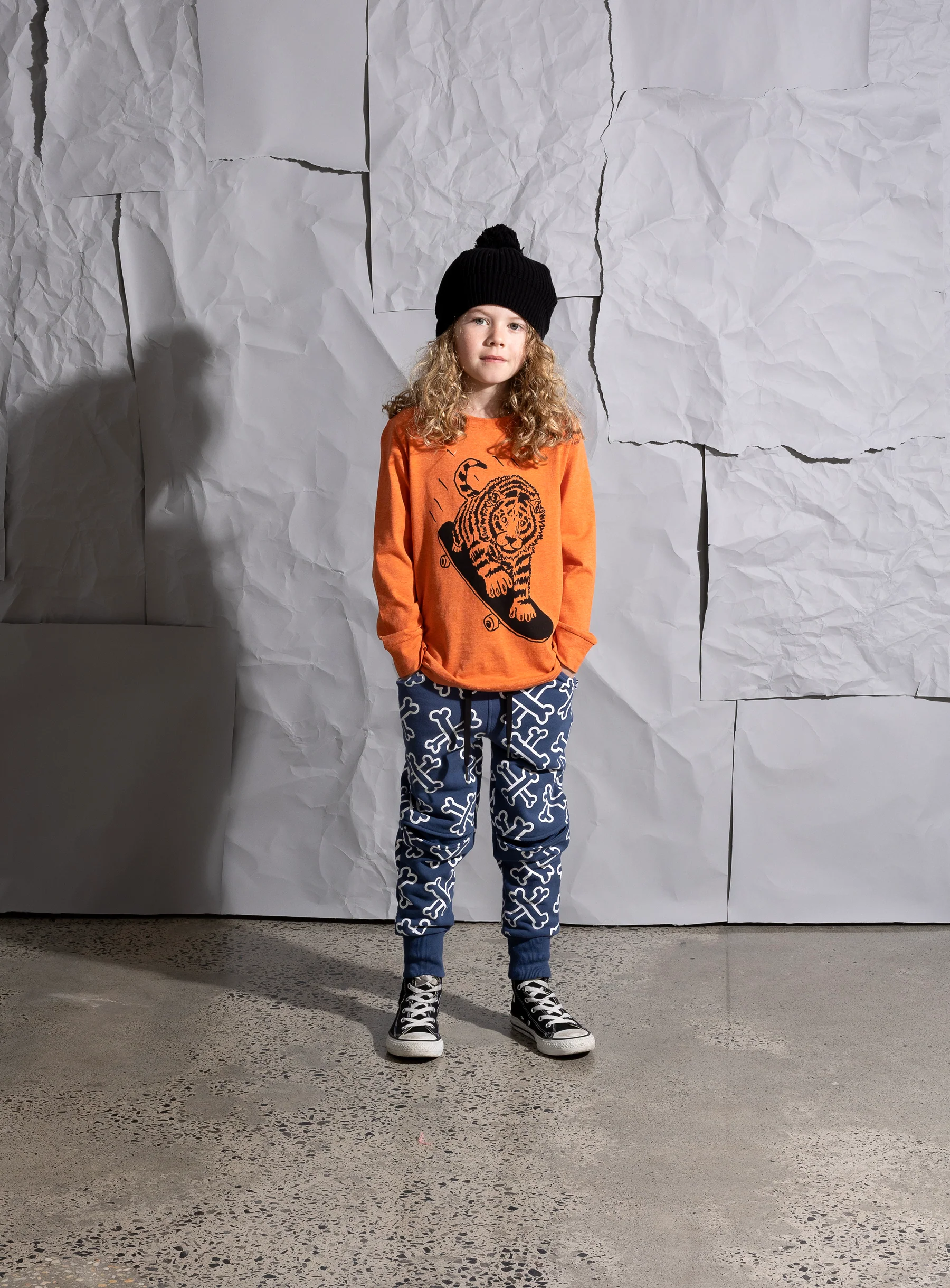 Minti Bones Furry Trackies - Navy - Image 4
