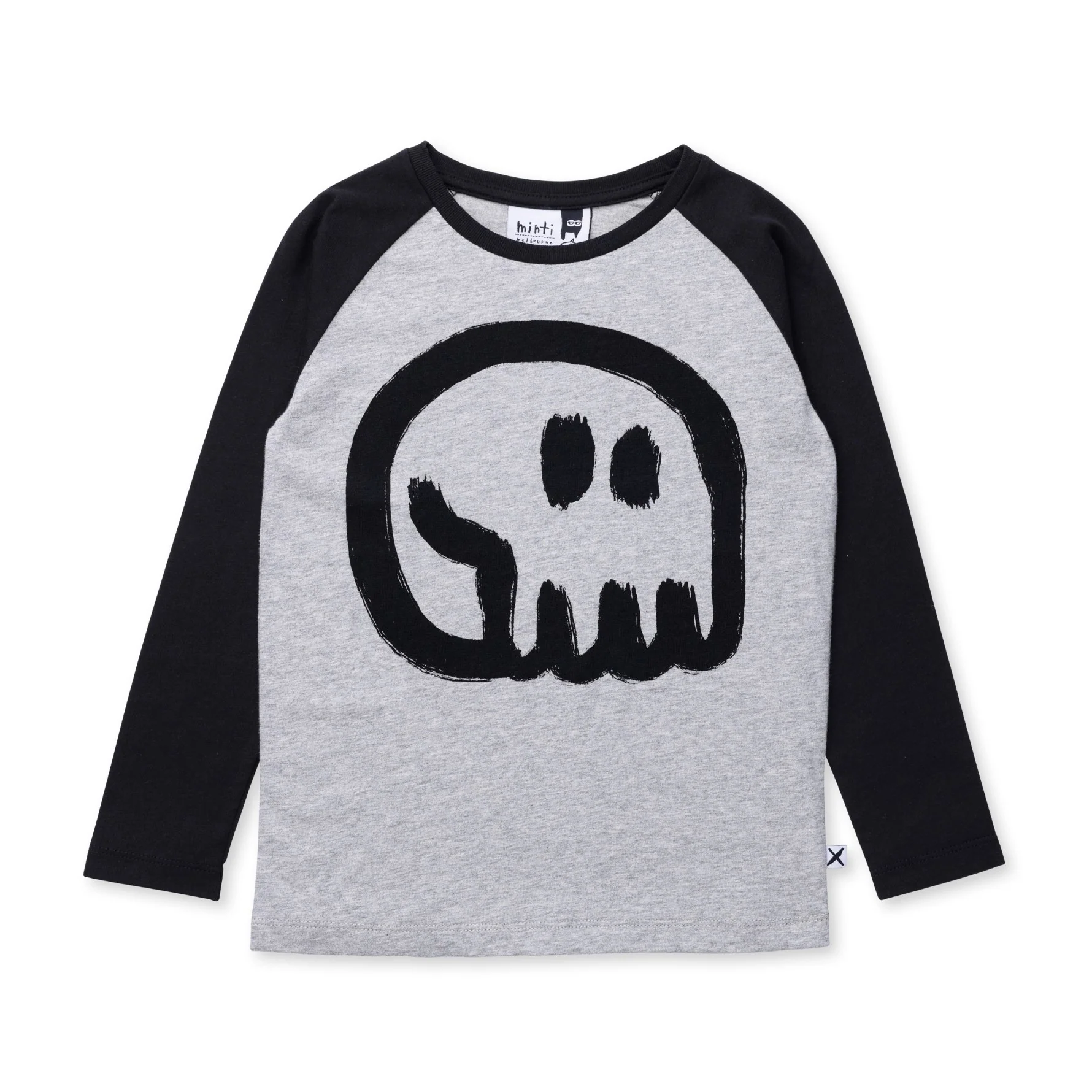 Charcoal Skull Tee - Grey Marle/Black