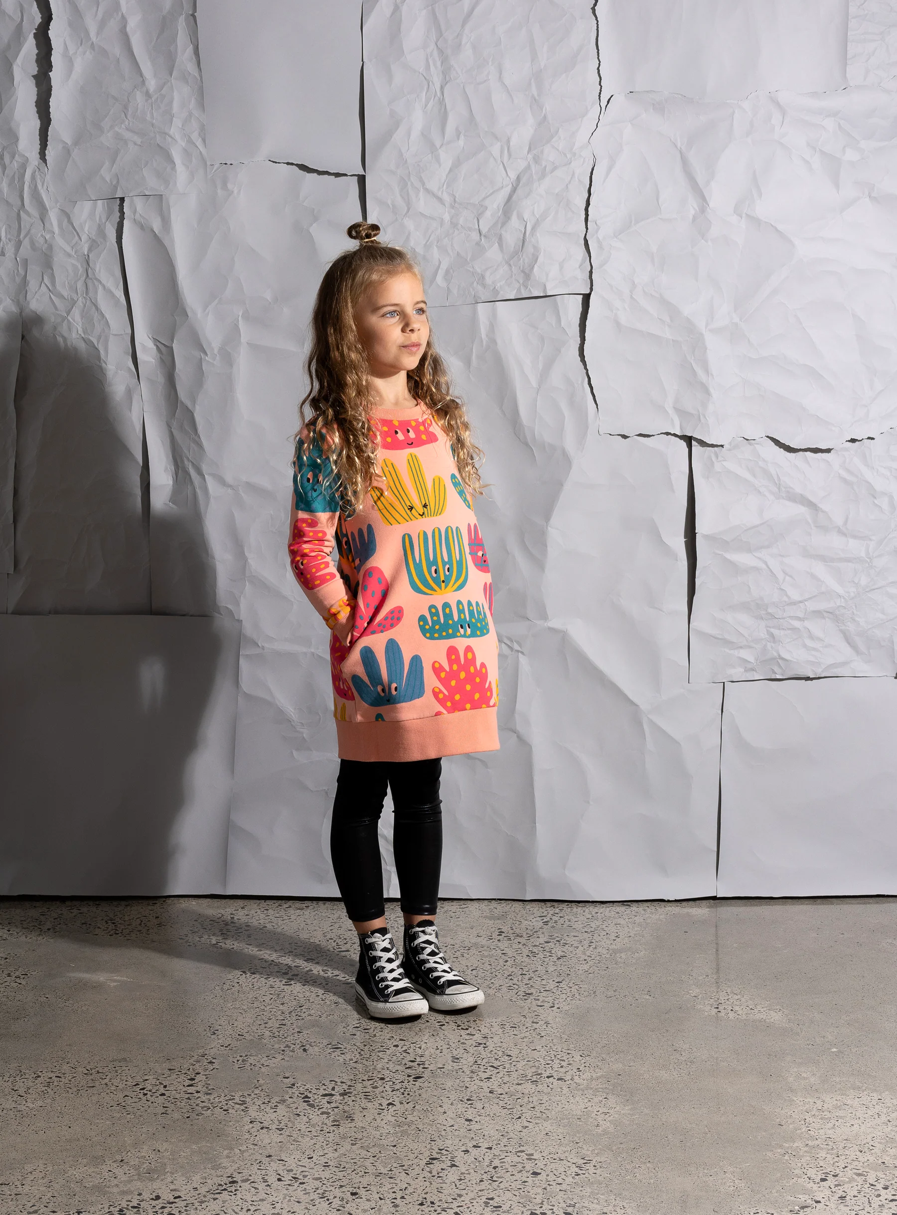 Minti Cheeky Corals Furry Dress - Apricot - Image 2
