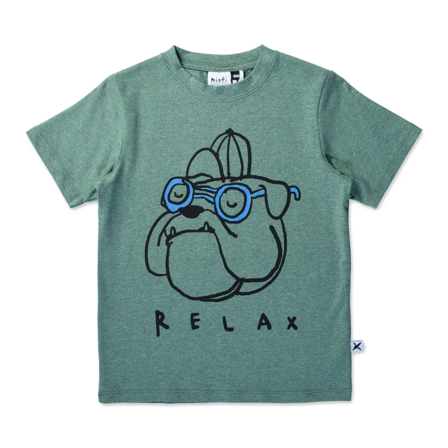Minti Chilled Bulldog Tee - Forest Marle
