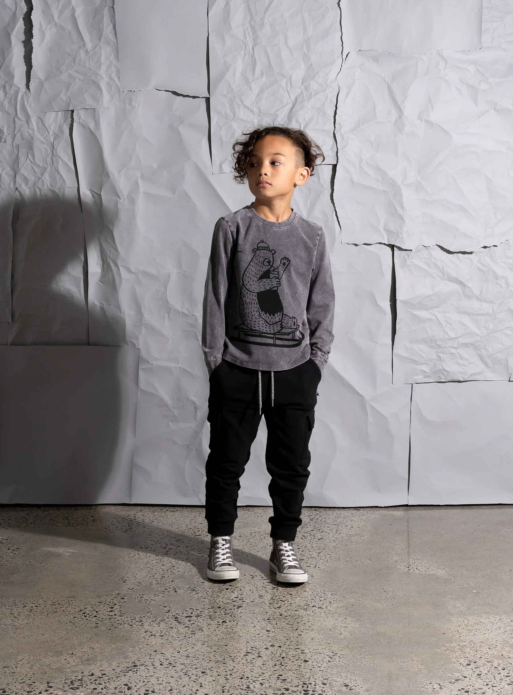 Minti Deluxe Furry Cargo Trackies - Black - Image 3