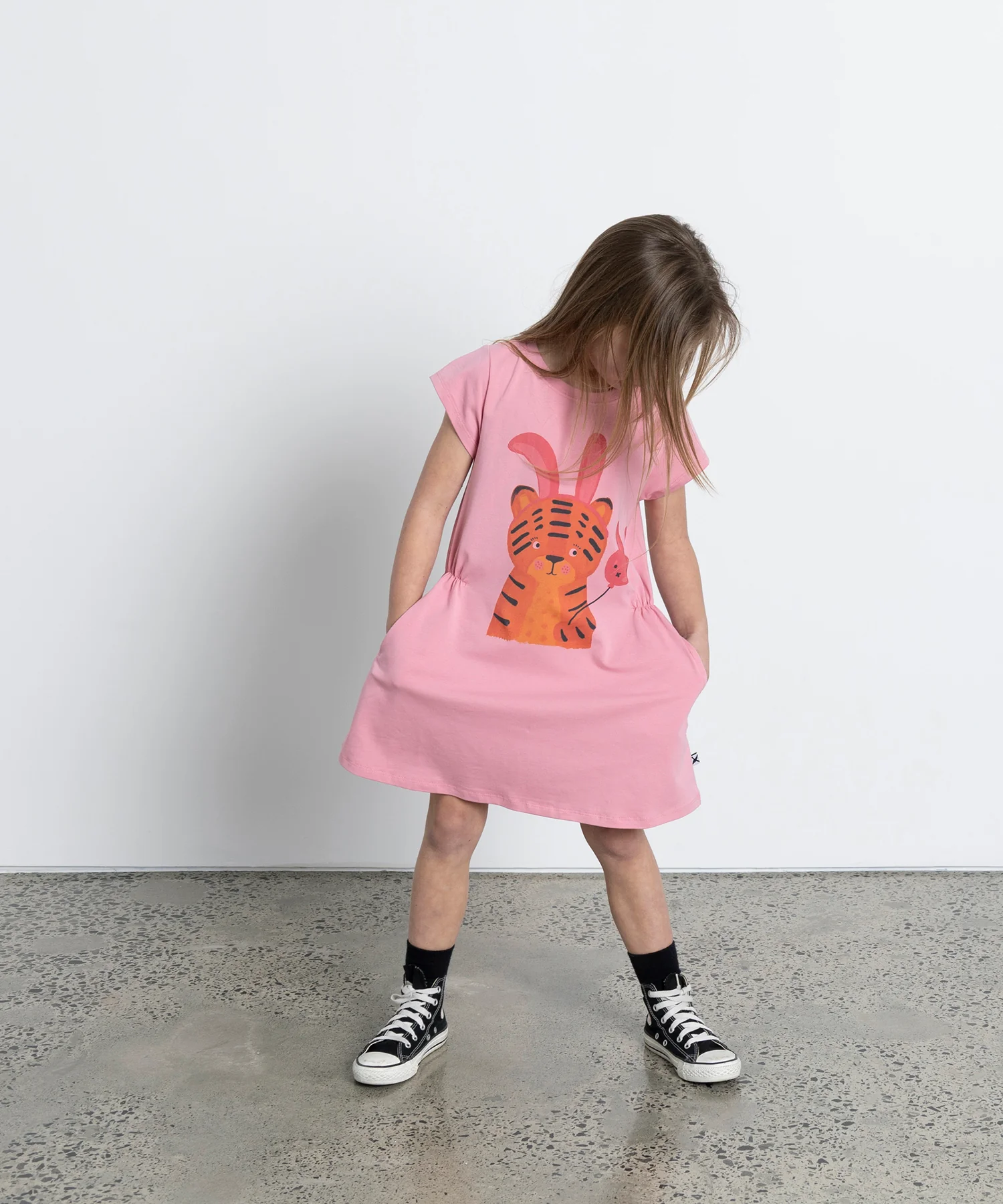 Minti Dressed Up Tiger Dress - Fuchsia - Image 2