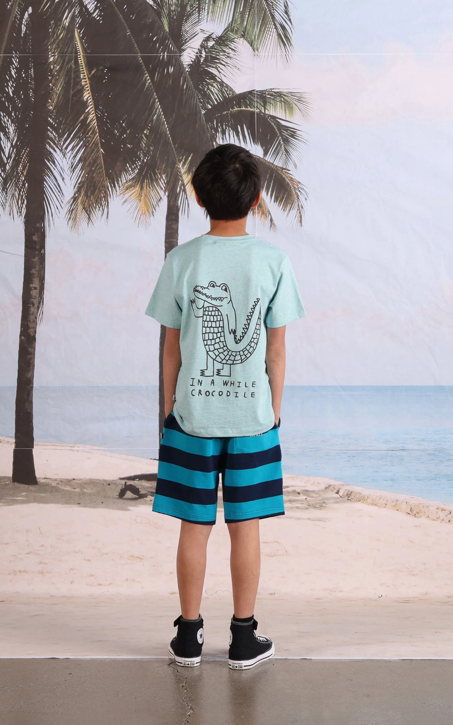 Minti Duo Short - Aqua/Navy Stripe - Image 2