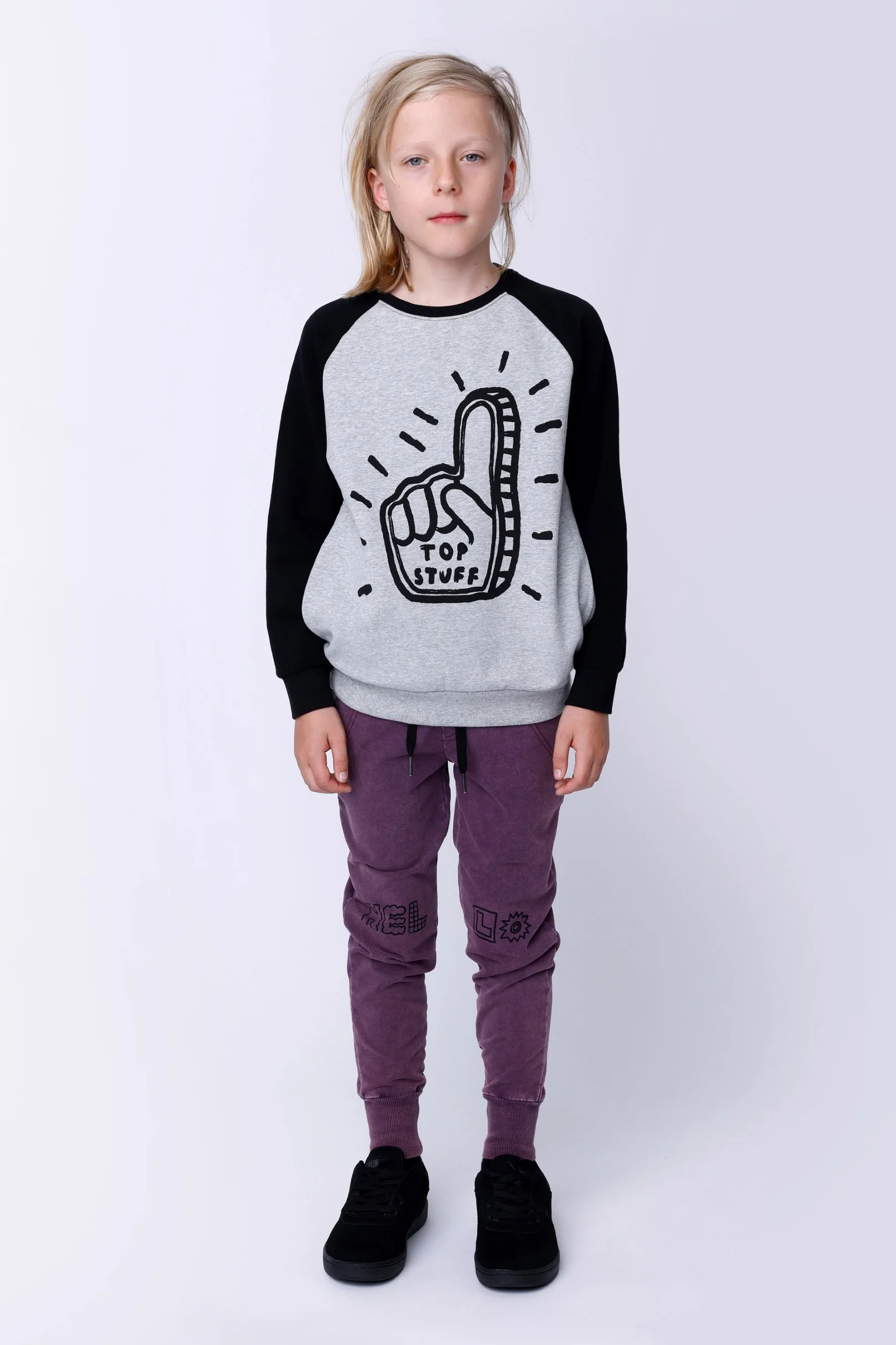 Fancy Hello Trackies - Muted Purple Wash - Image 3
