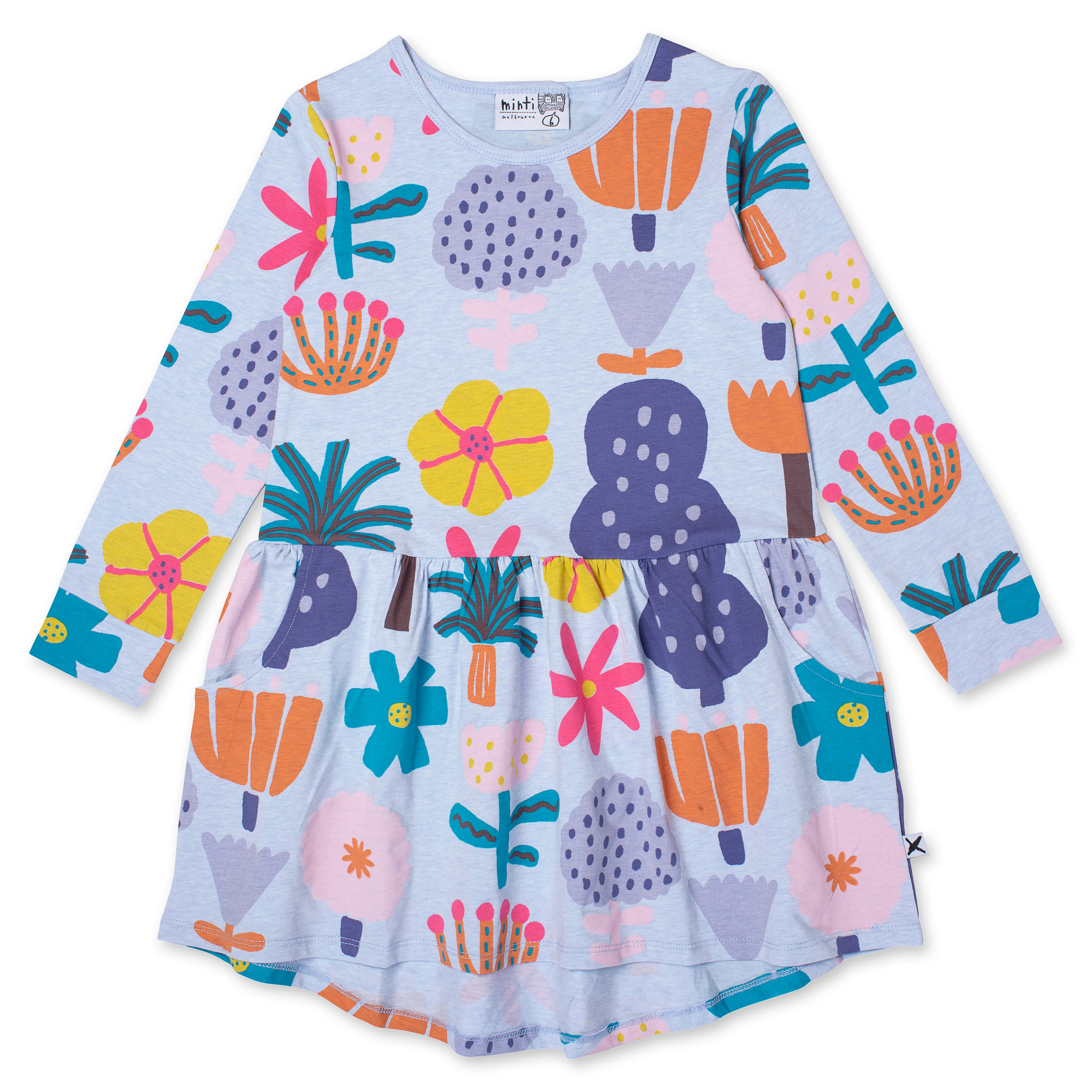Minti Floral Garden Dress - Cornflower Marle
