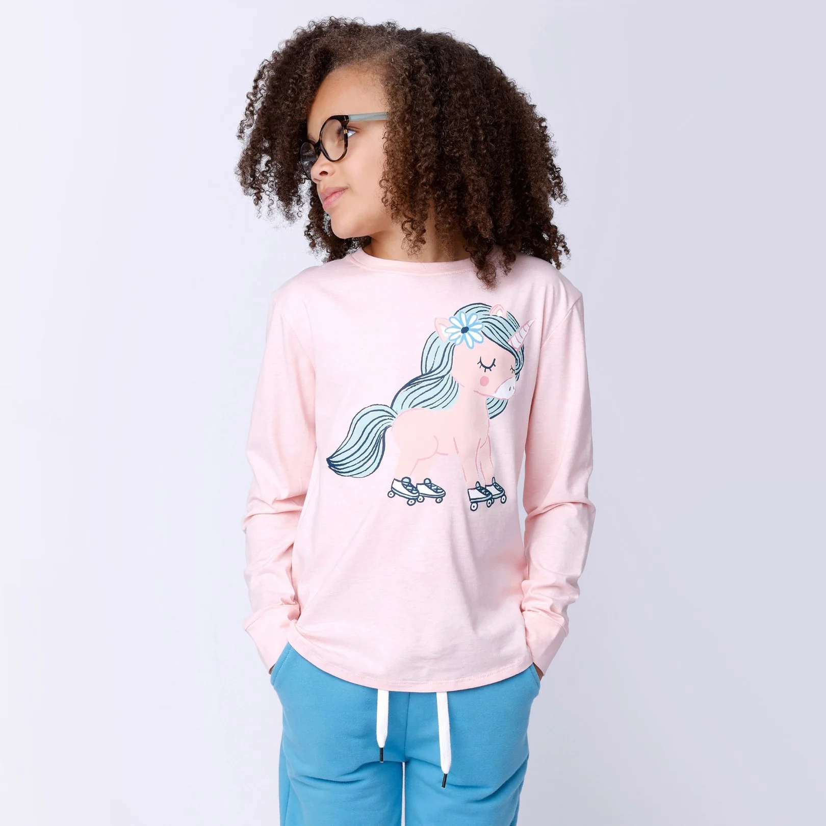 Flower Unicorn Tee - Pink Marle - Image 2