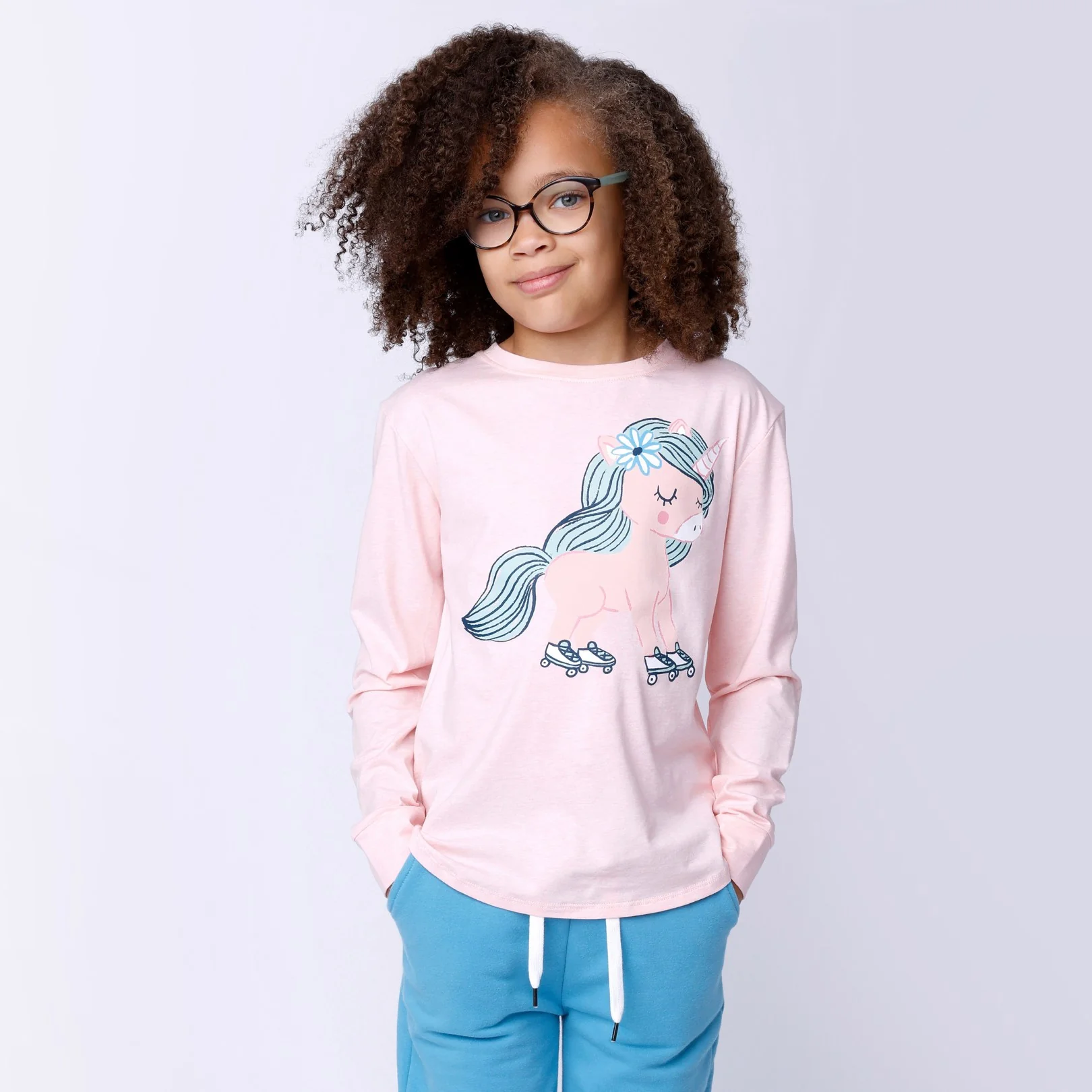 Flower Unicorn Tee - Pink Marle - Image 3