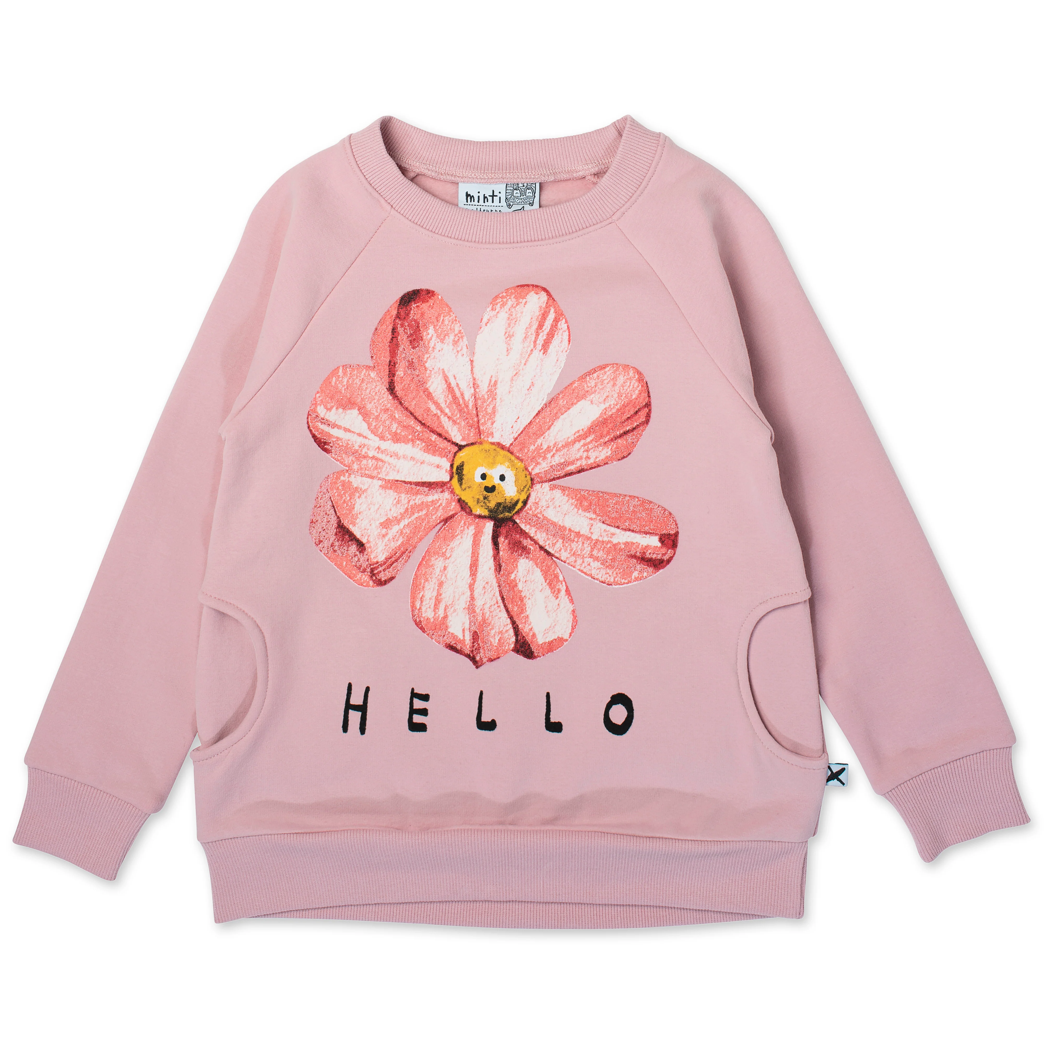 Minti Friendly Flower Furry Crew - Muted Pink