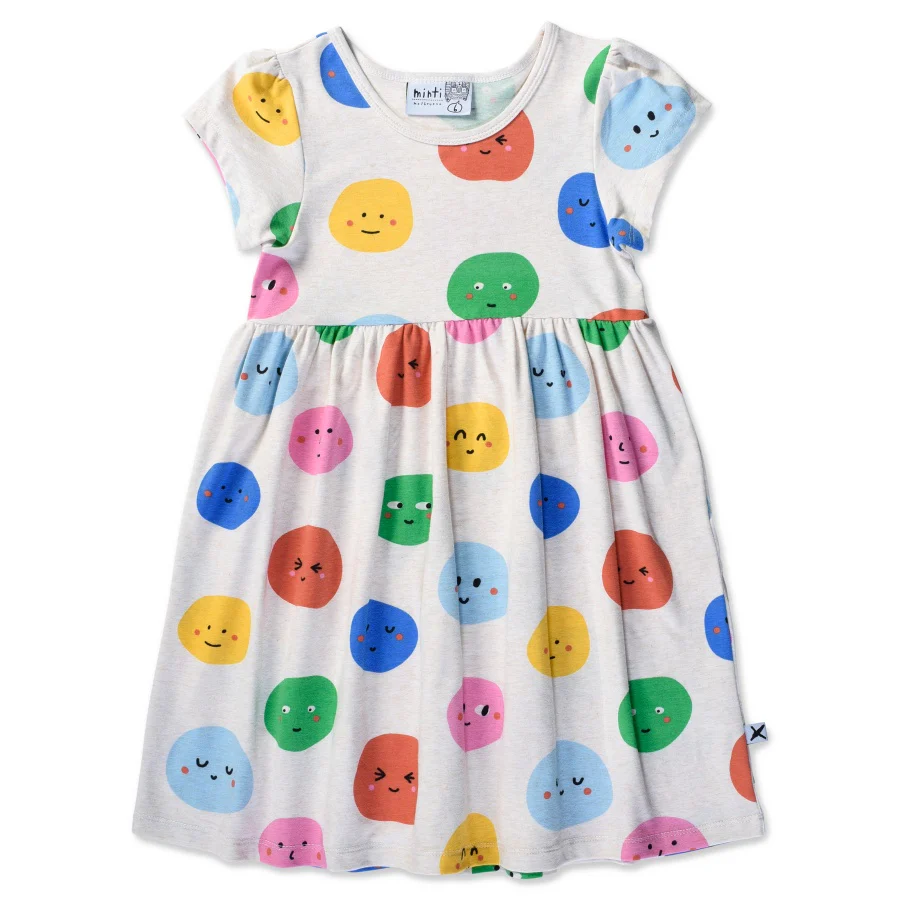 Minti Happy Dots Dress - Oatmeal Marle