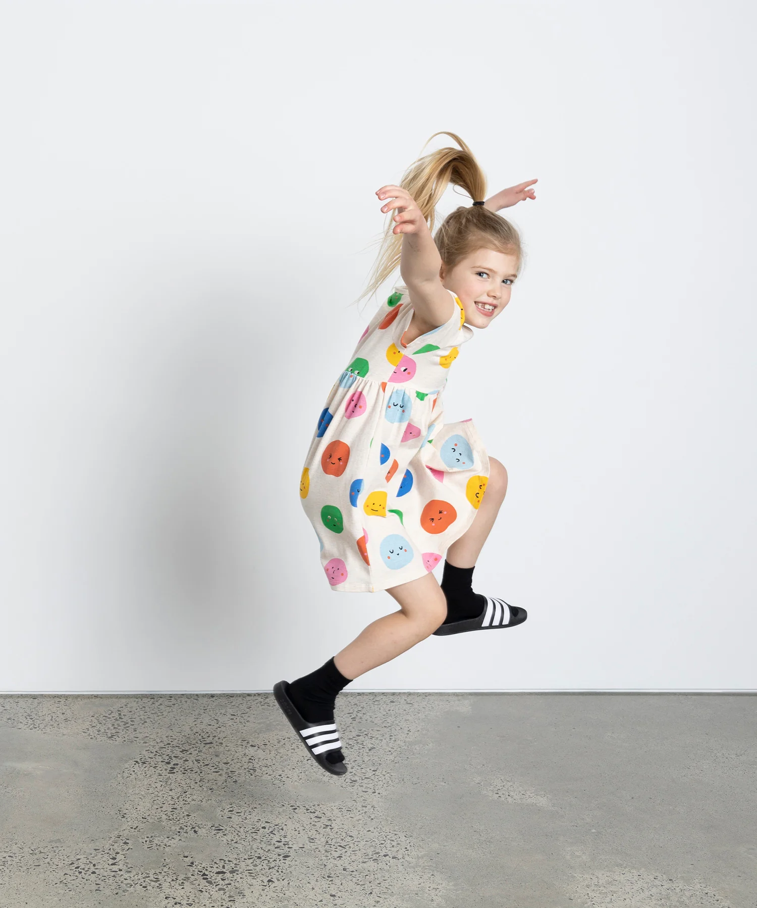 Minti Happy Dots Dress - Oatmeal Marle - Image 2