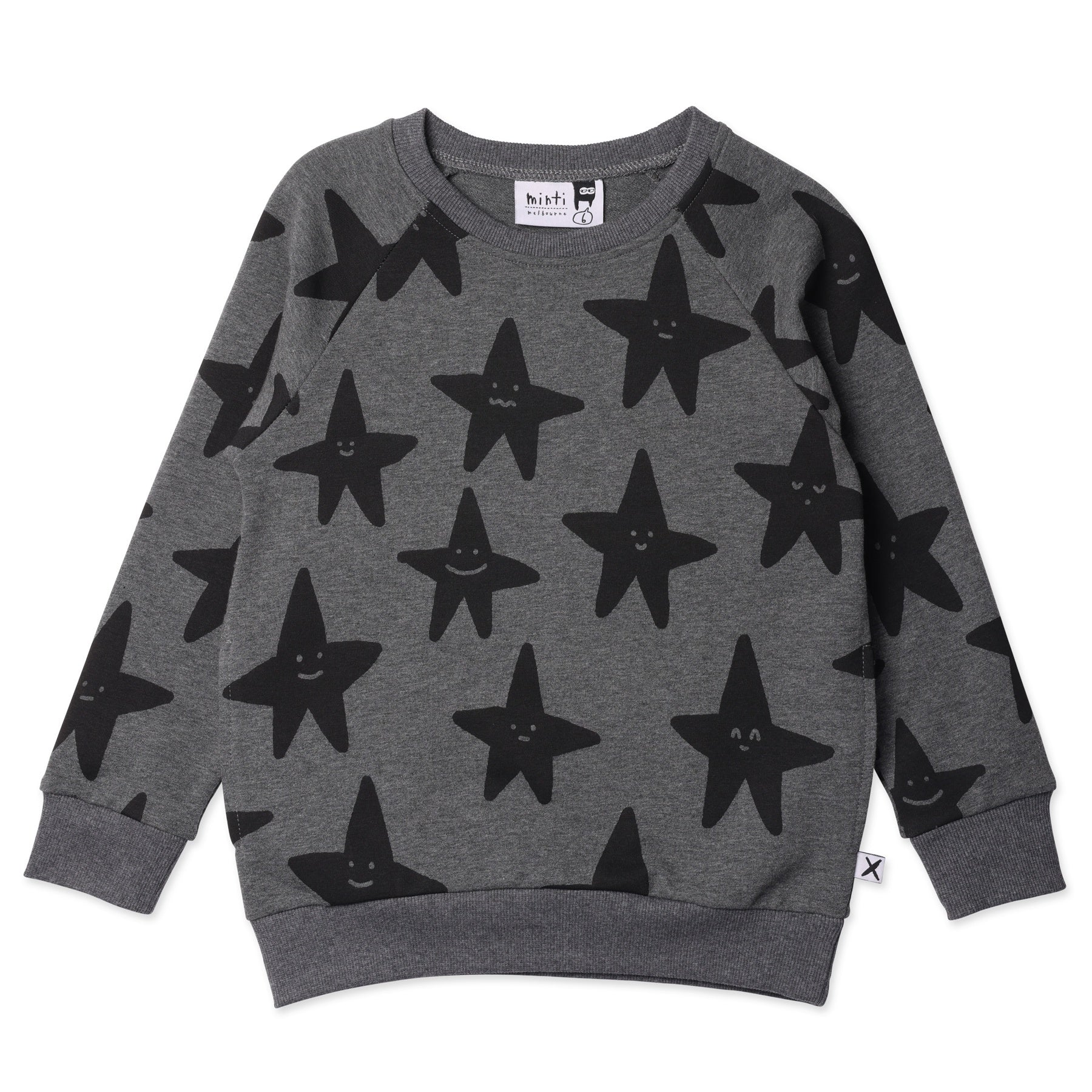 Minti Happy Stars Crew - Charcoal Marle