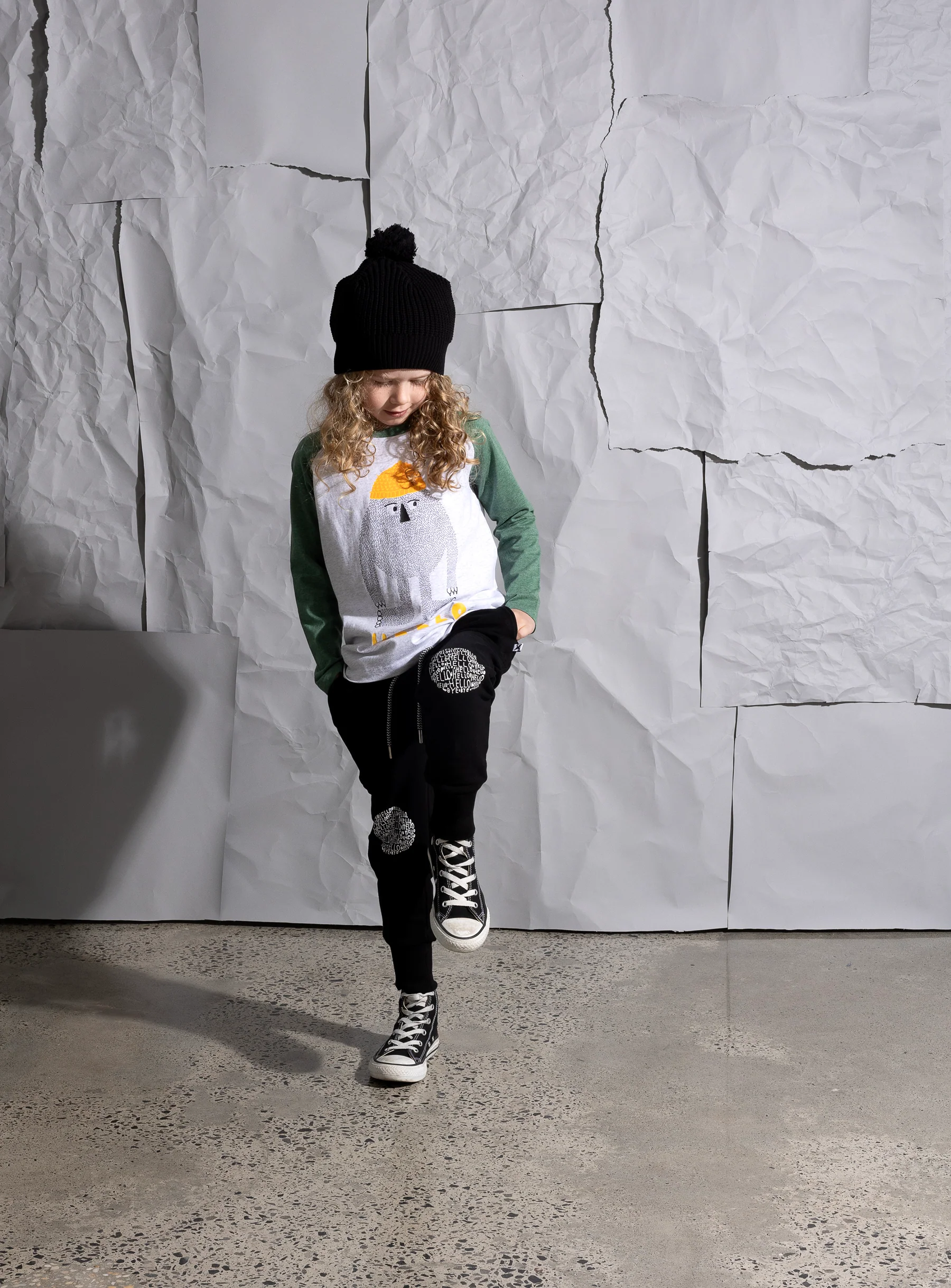 Minti Hello Circle Furry Trackies - Black - Image 4