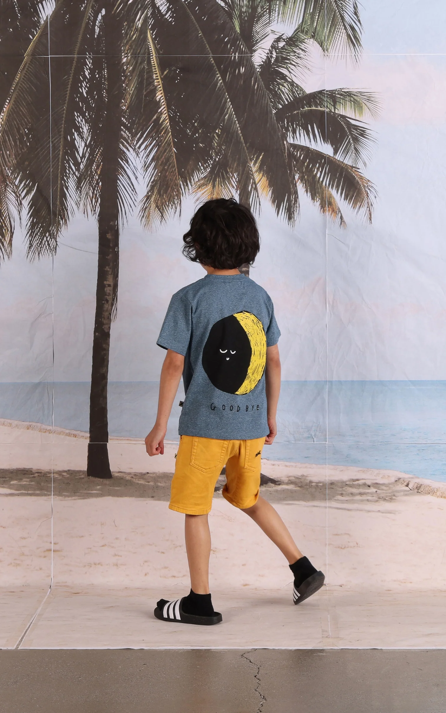 Minti Hello Sun Goodbye Moon Tee - Midnight Marle - Image 3
