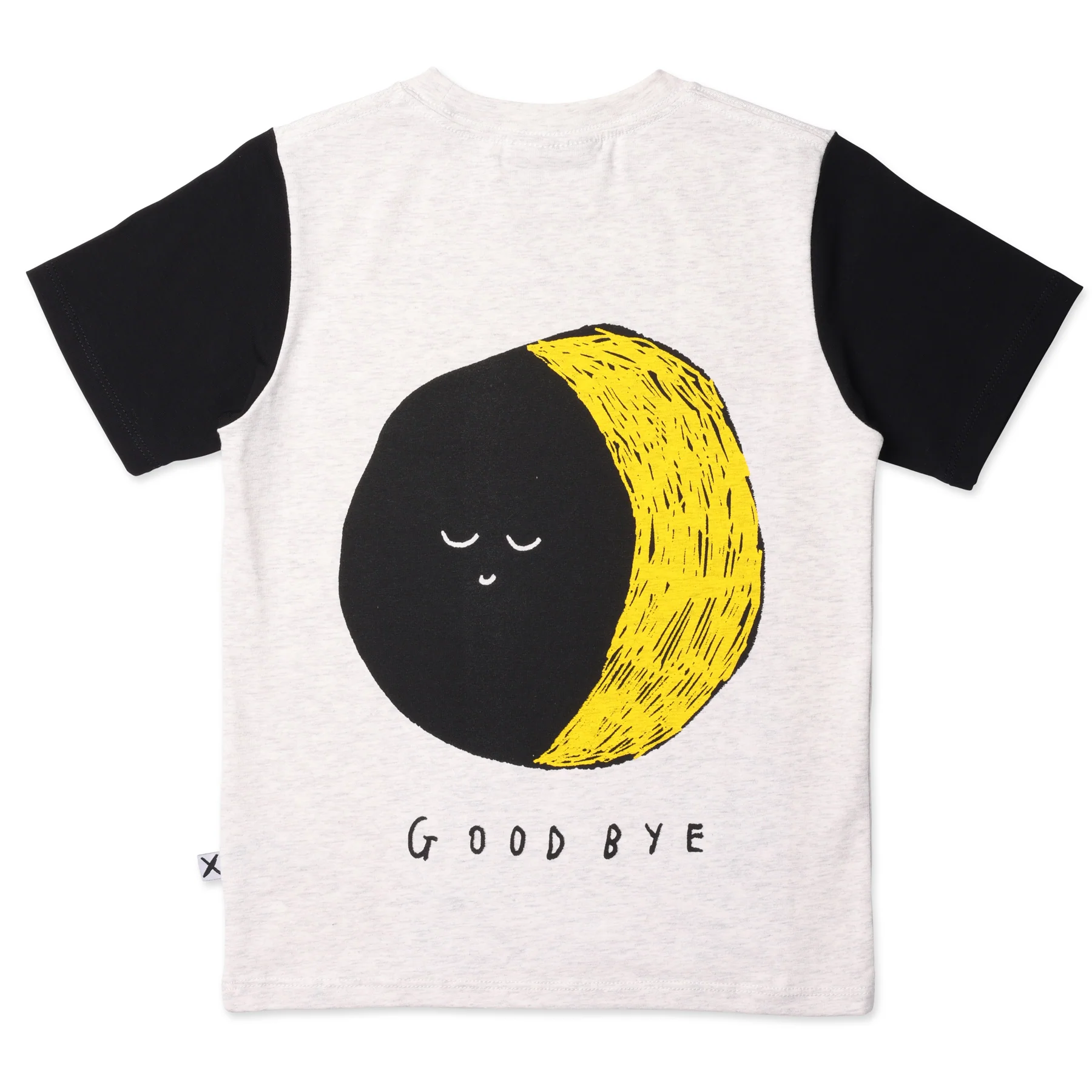 Minti Hello Sun Goodbye Moon Tee - White Marle/Black - Image 2