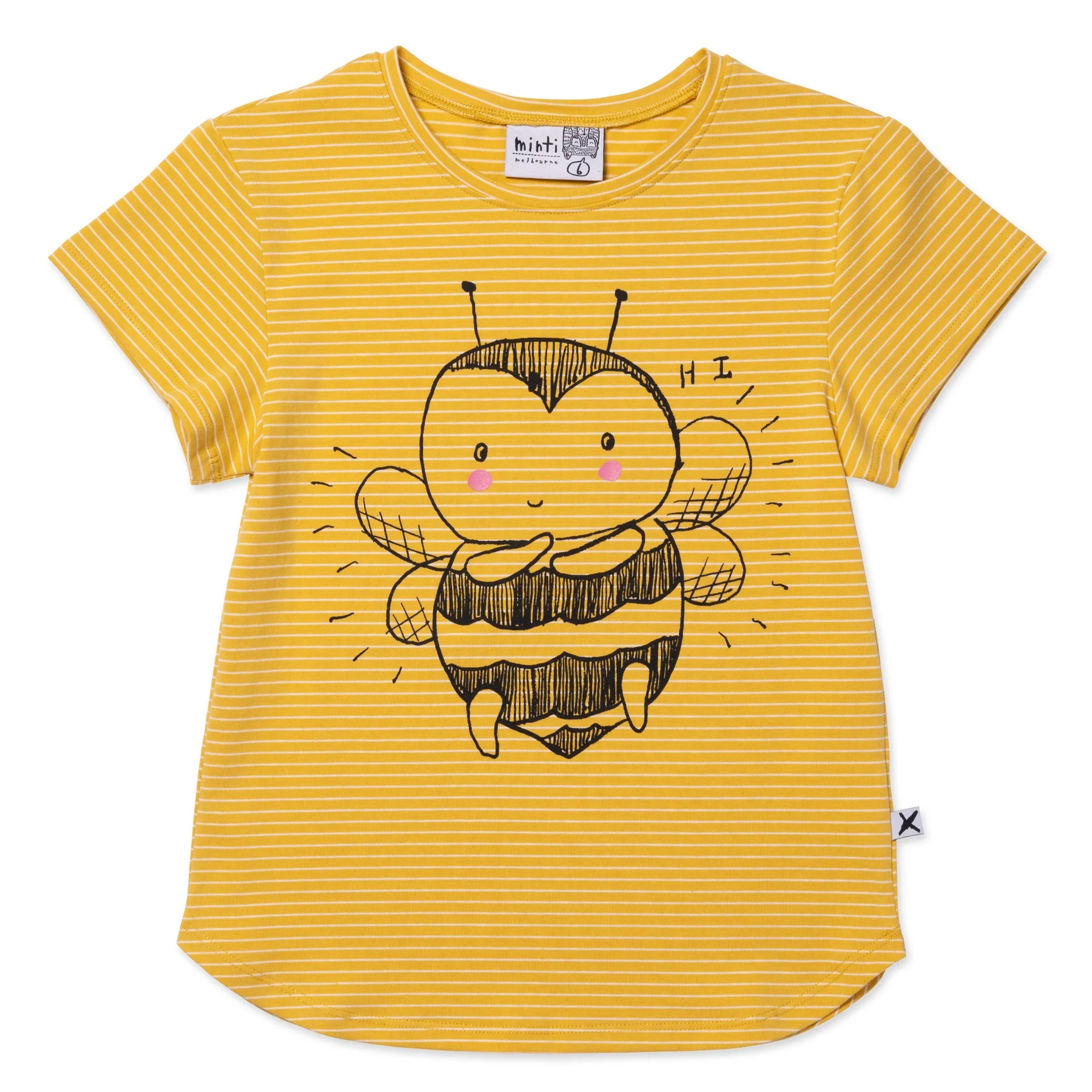 Minti Hi Bye Bee Tee - Mustard Stripe