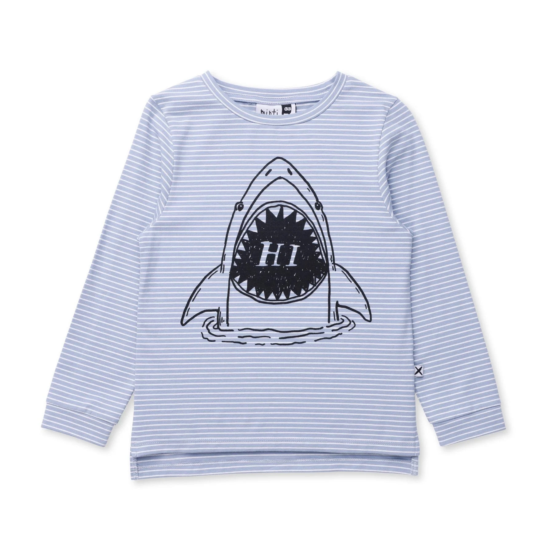 Hi Shark Tee - Muted Blue Stripe