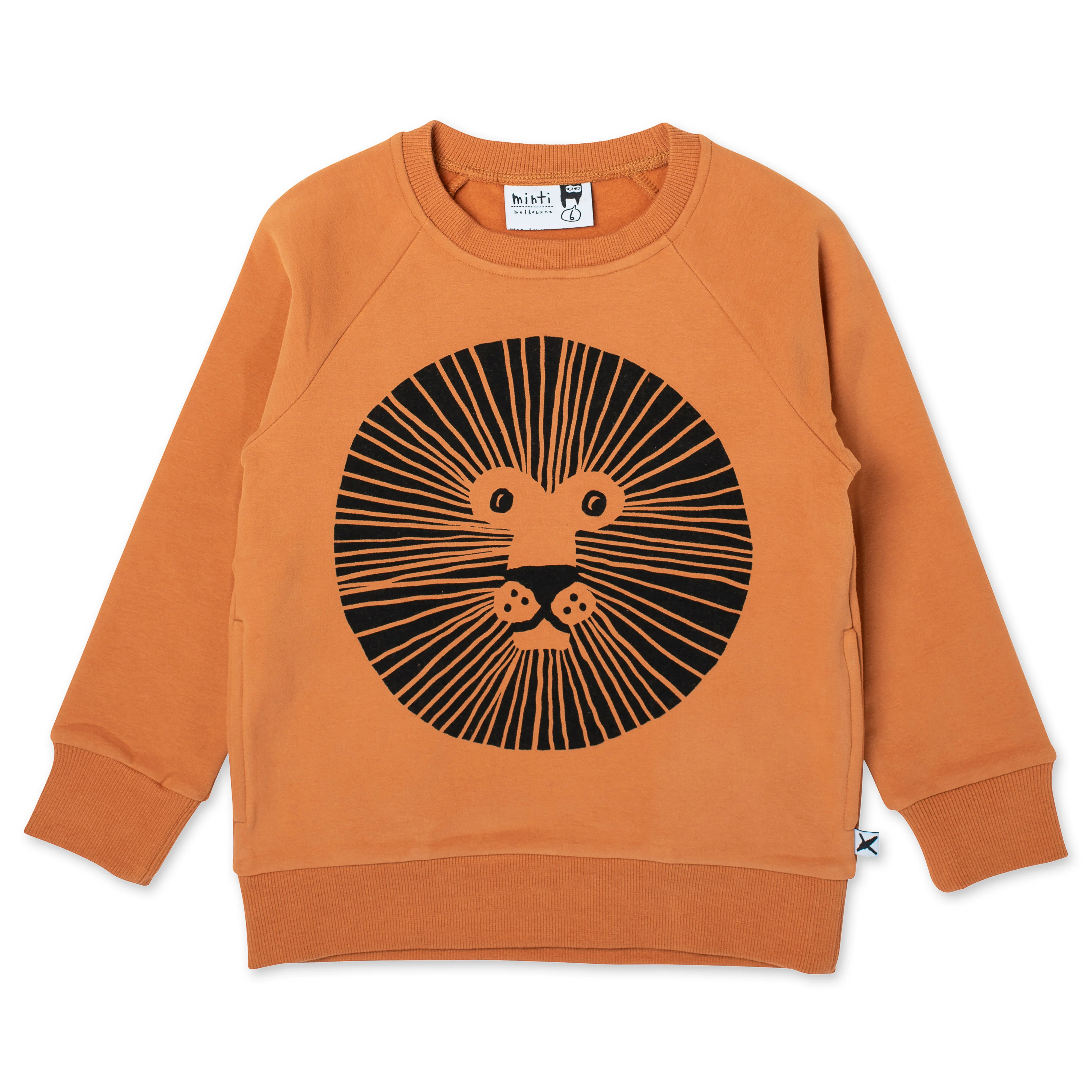 Minti Lion Circle Furry Crew - Rust